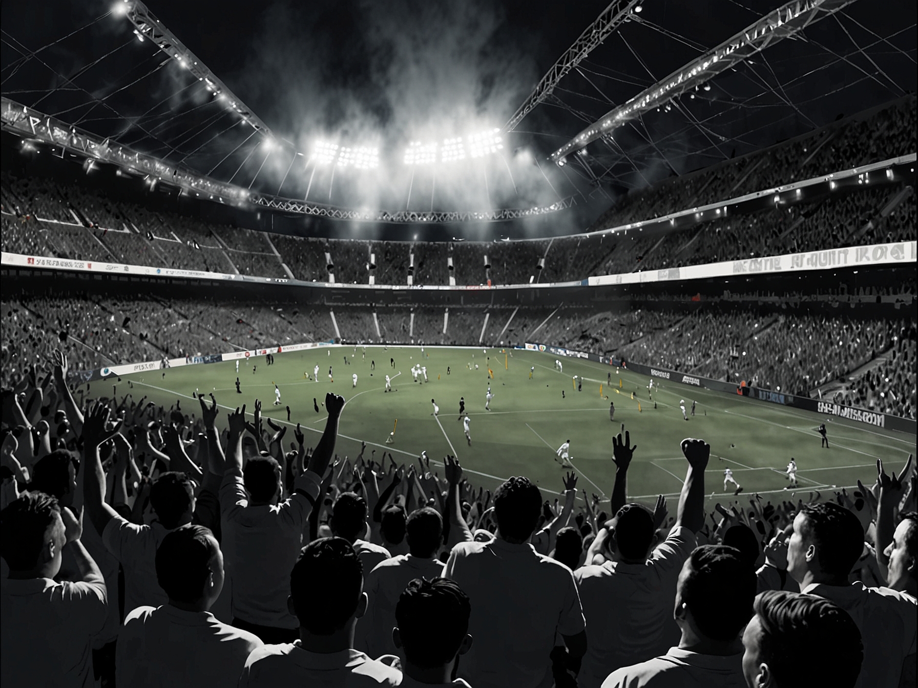 The passionate fans of San Martín and Gimnasia fill the stands, each team’s colors proudly displayed, capturing the electric atmosphere of the critical semifinal match.
