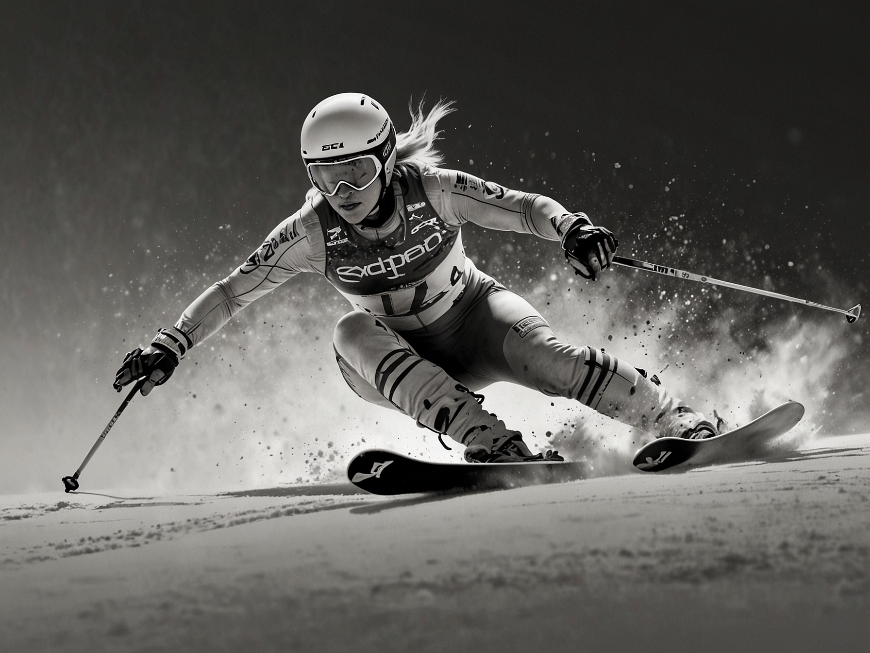 A collage featuring Lindsey Vonn's past Olympic moments, showcasing her triumphs and iconic medals, emphasizing her legacy in winter sports.
