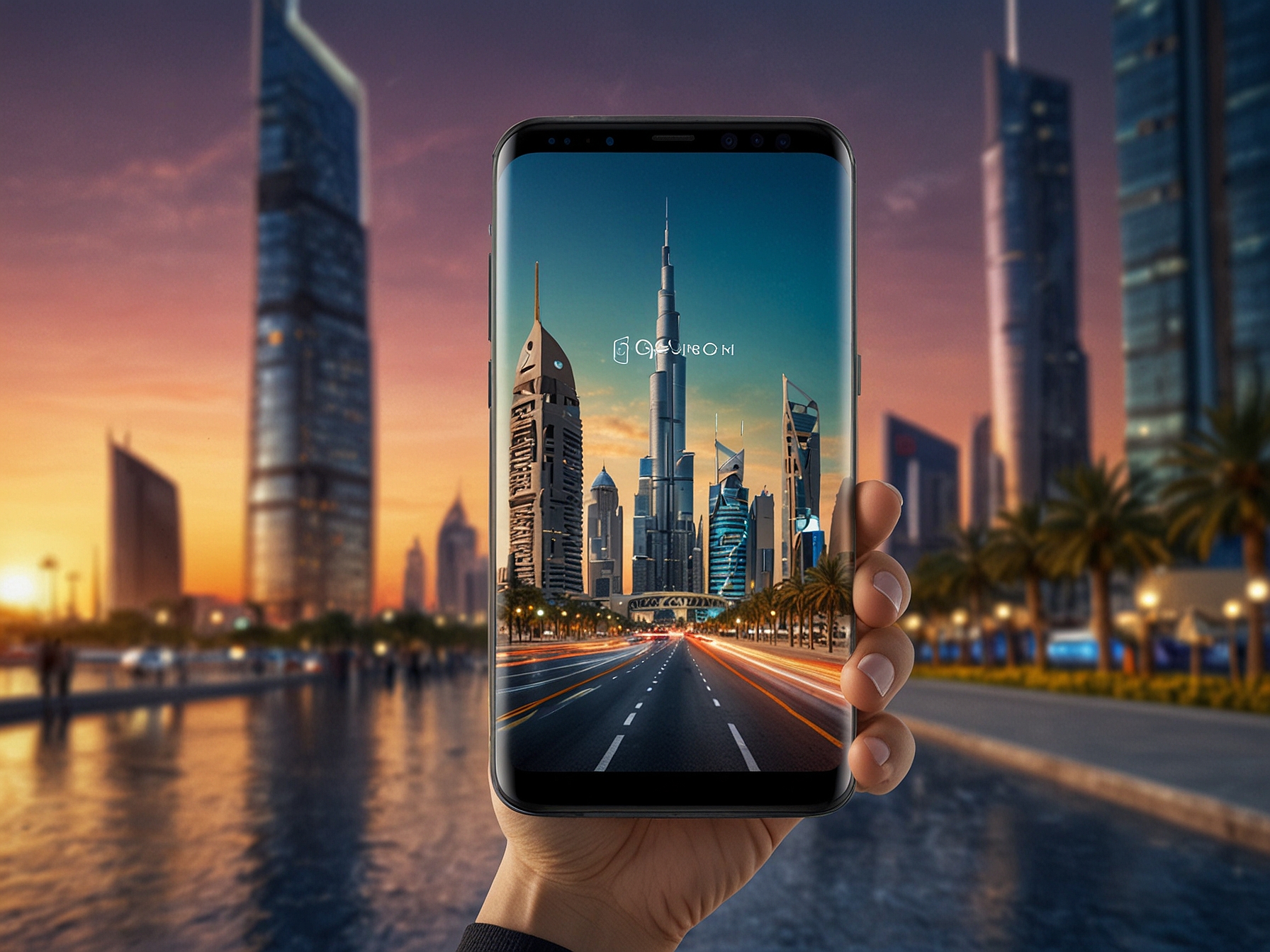 An evening scene captured by the iQOO 13, featuring beautiful city lights and a clear night sky, demonstrating the camera's strengths in low-light photography.