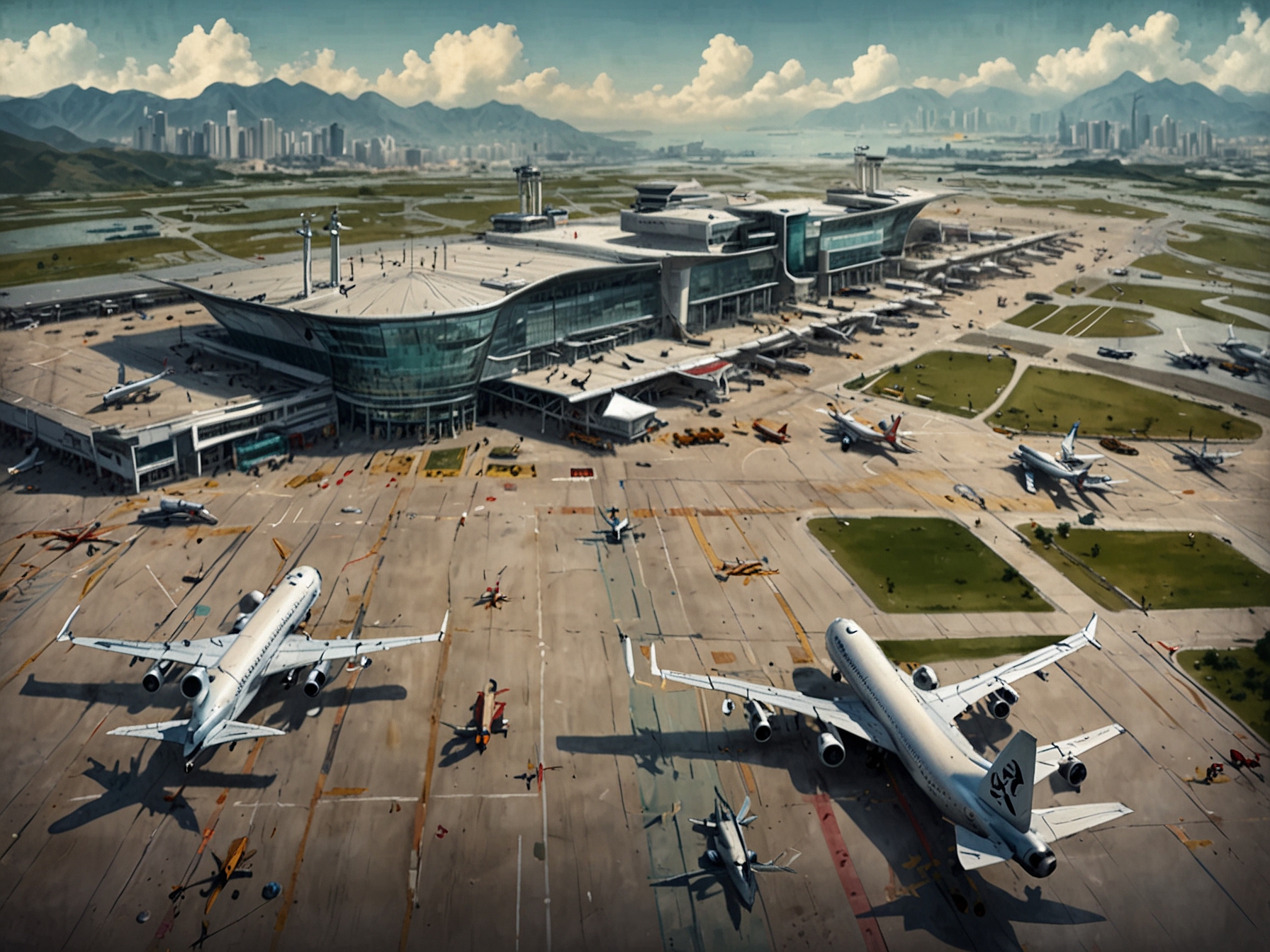 Passengers boarding a Cathay Pacific flight at Hong Kong International Airport, representing the anticipated rise in traveler numbers and renewed opportunities for global connections.