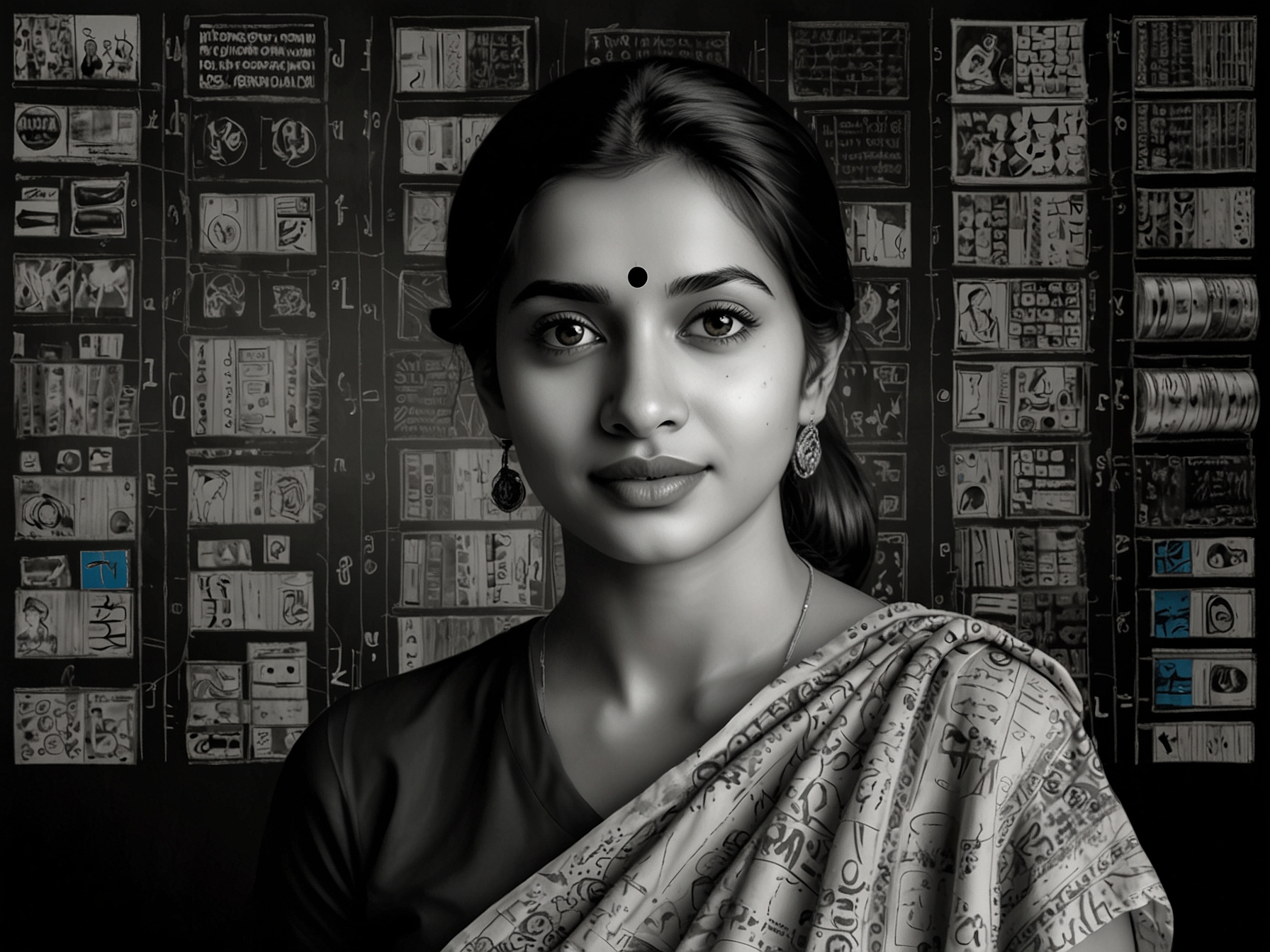 A split image contrasting global media and Indian cinema, depicting the disparities in audience reception and highlighting cultural double standards.