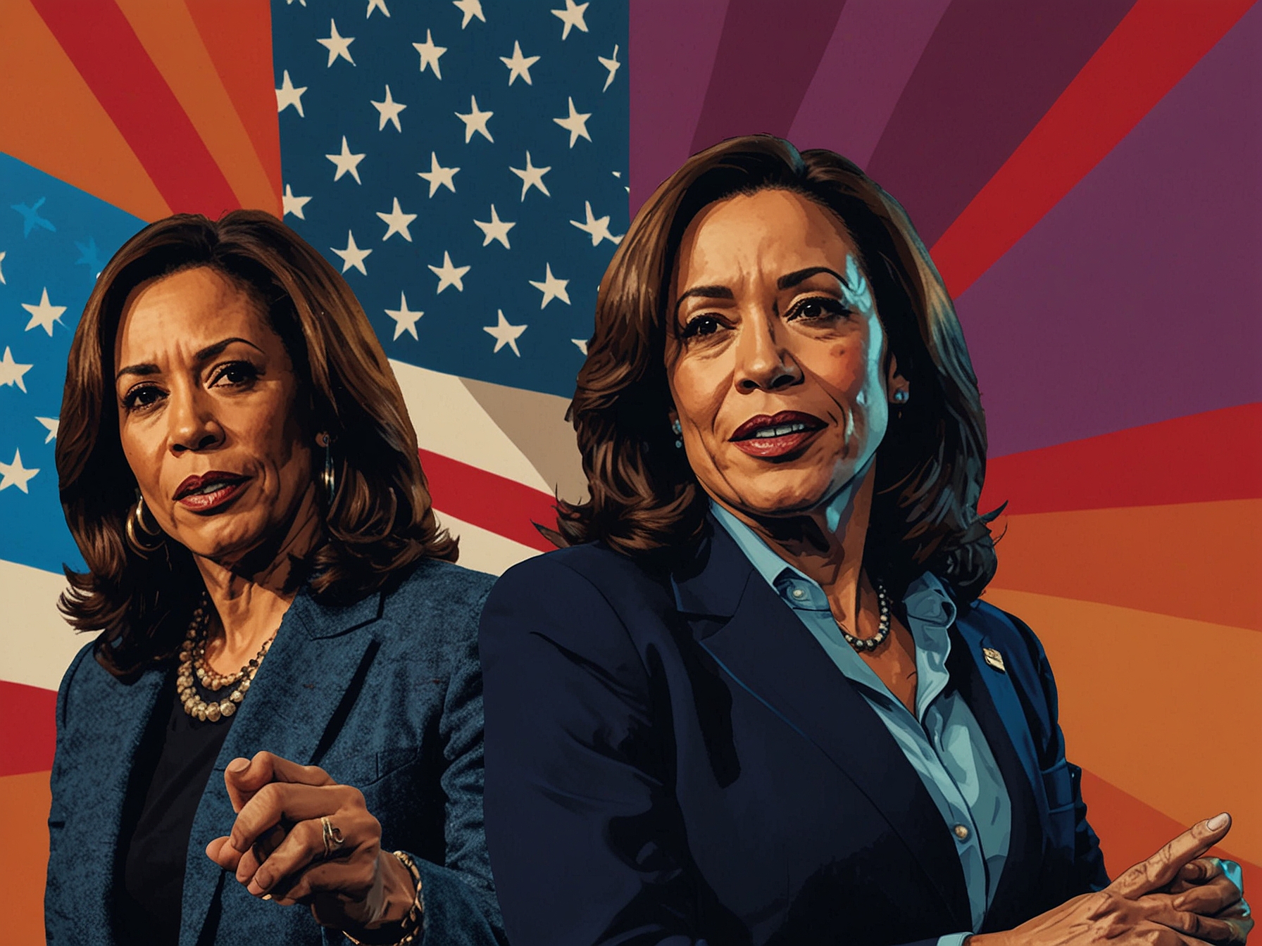 An illustrative scene of a bustling campaign office with aides discussing strategy, emphasizing the behind-the-scenes complexities of scheduling a high-profile podcast appearance.