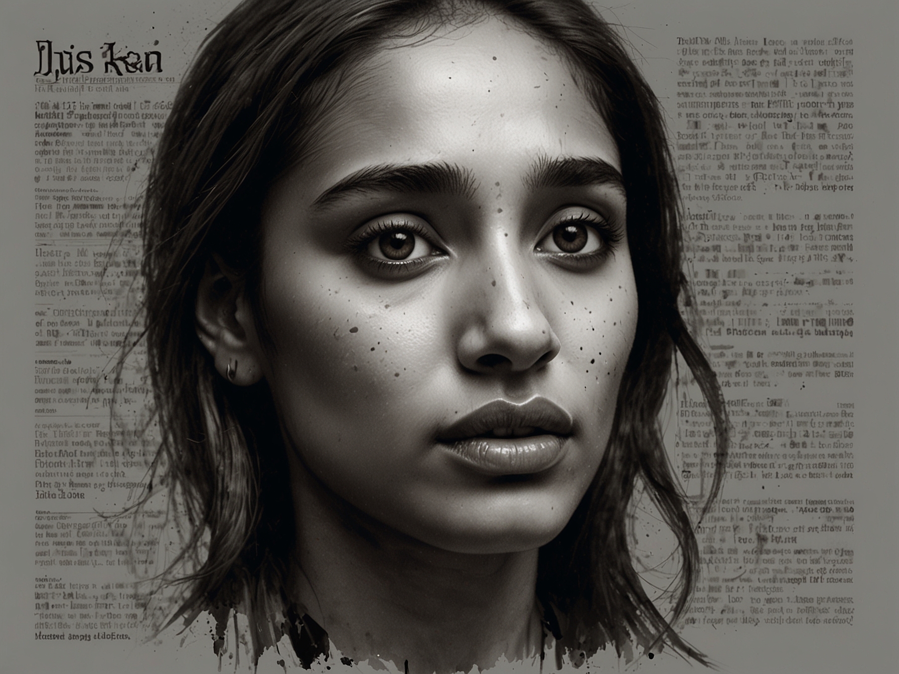 A somber portrait of Jiah Khan superimposed with headlines about her tragic death, highlighting the impact of mental health issues in the entertainment industry.