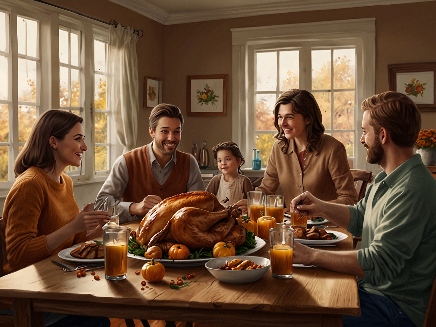 A busy grocery store like Kroger or Meijer with shoppers preparing for Thanksgiving, illustrating the hustle of those seeking last-minute essentials despite Walmart's closure.