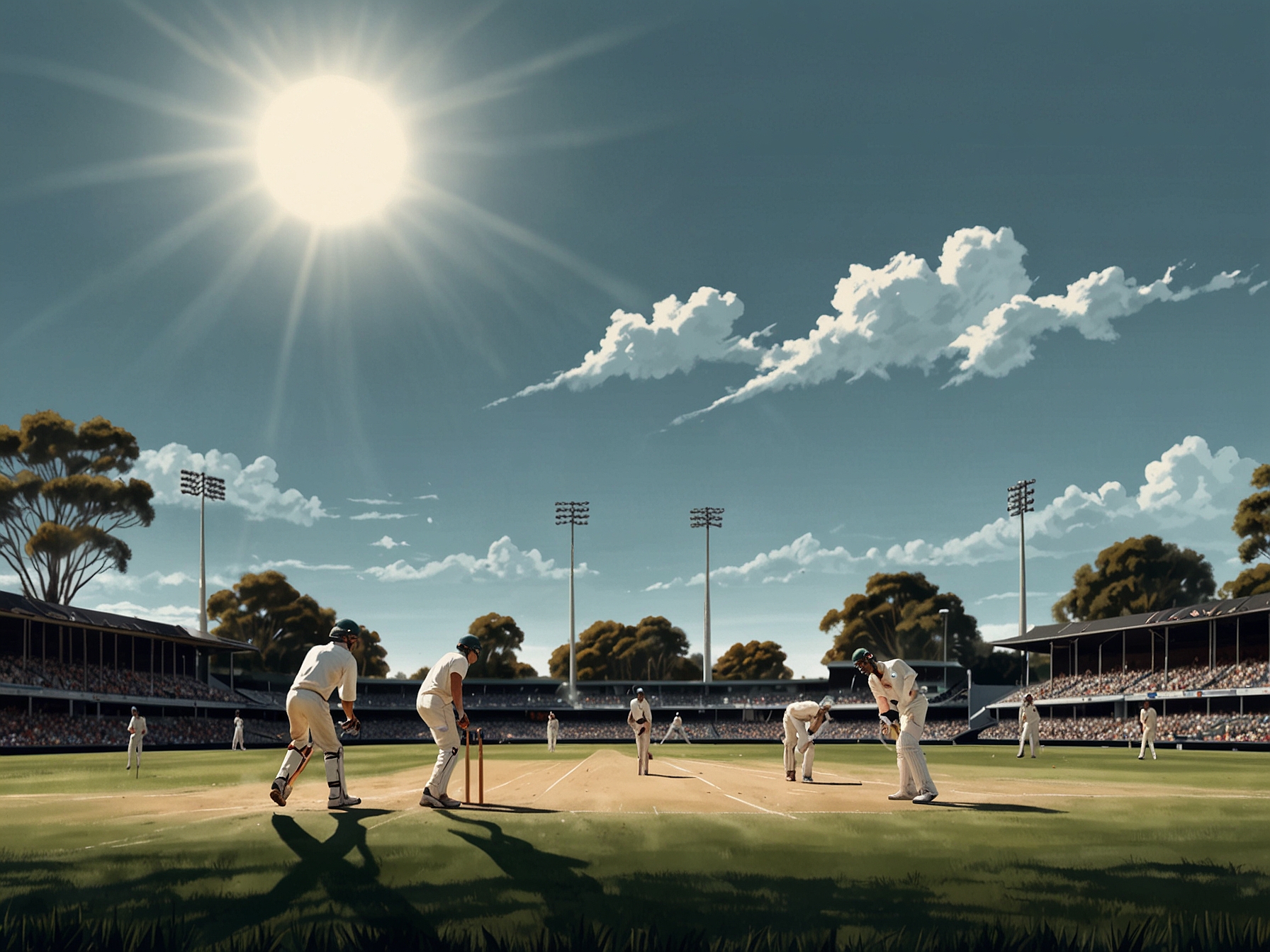 A close-up shot of Beau Webster playing in a Sheffield Shield match, showcasing his batting technique, illustrating his rise in domestic cricket and potential impact on the national team.