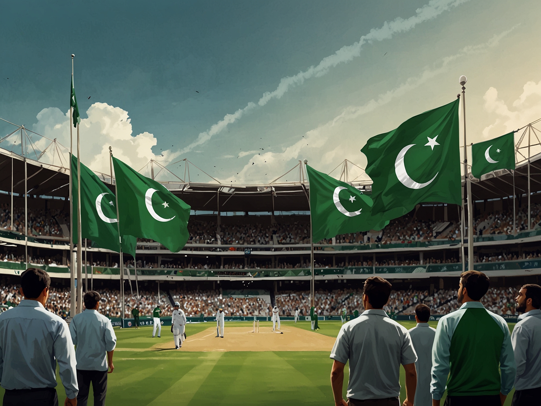 A close-up of the ICC Champions Trophy trophy on display, reflecting the hopes and aspirations of Pakistani cricket fans and the PCB's vision for hosting the event.