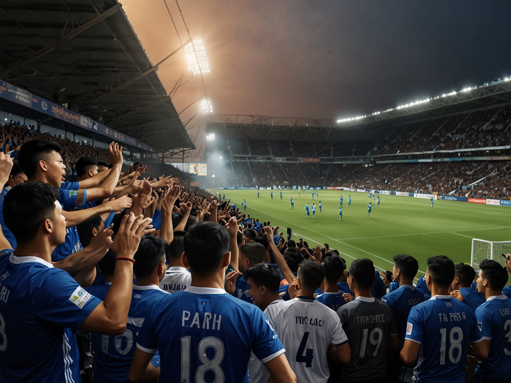 David da Silva celebrating after scoring a late equalizer for Persib Bandung, reflecting the elation of the players and fans alike in a moment of hope during a challenging match.