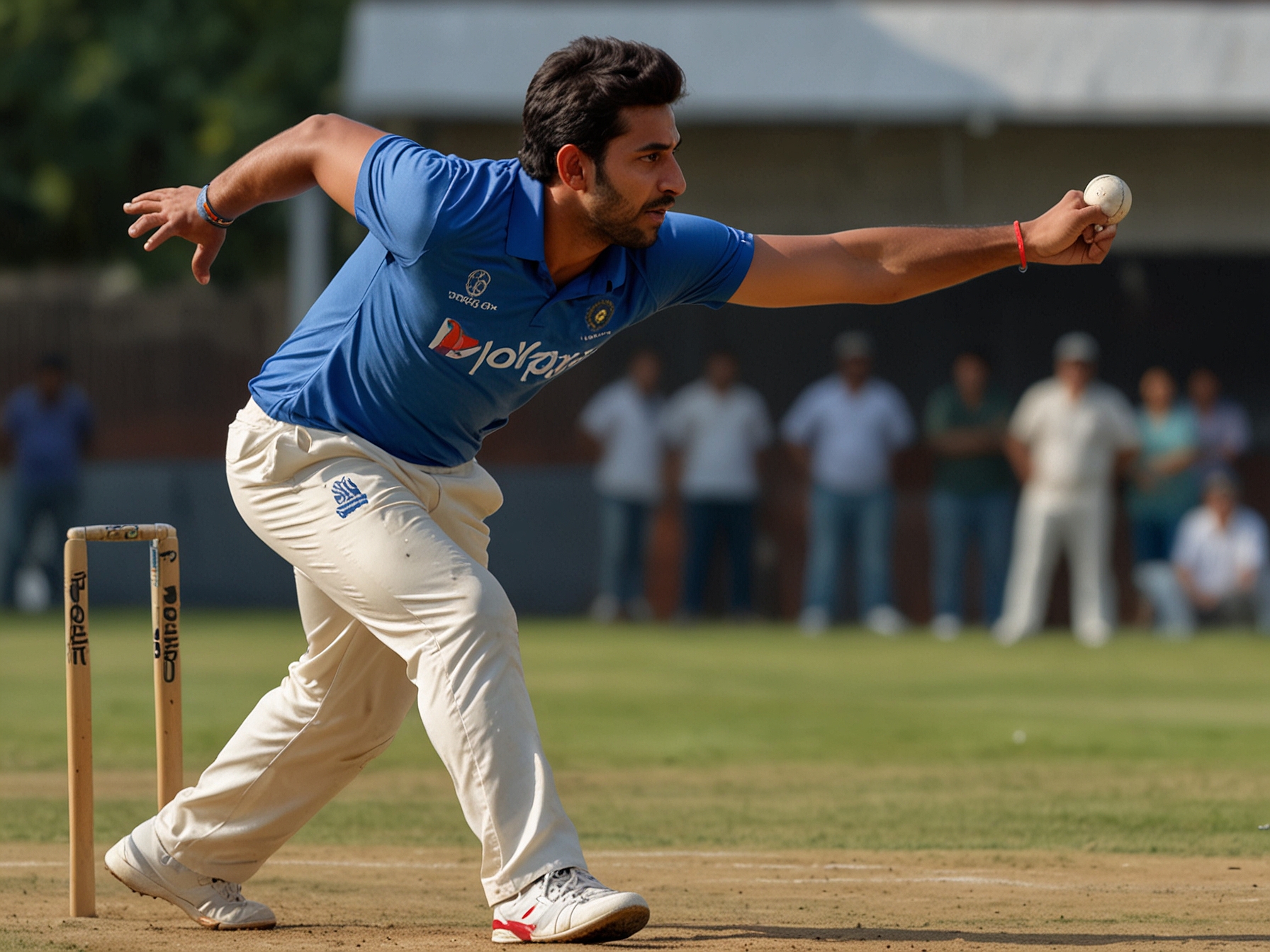 Young aspiring cricketers watching Harshit Rana play in awe, holding cricket bats and wearing jerseys, representing the hope and inspiration he provides to the next generation of athletes.