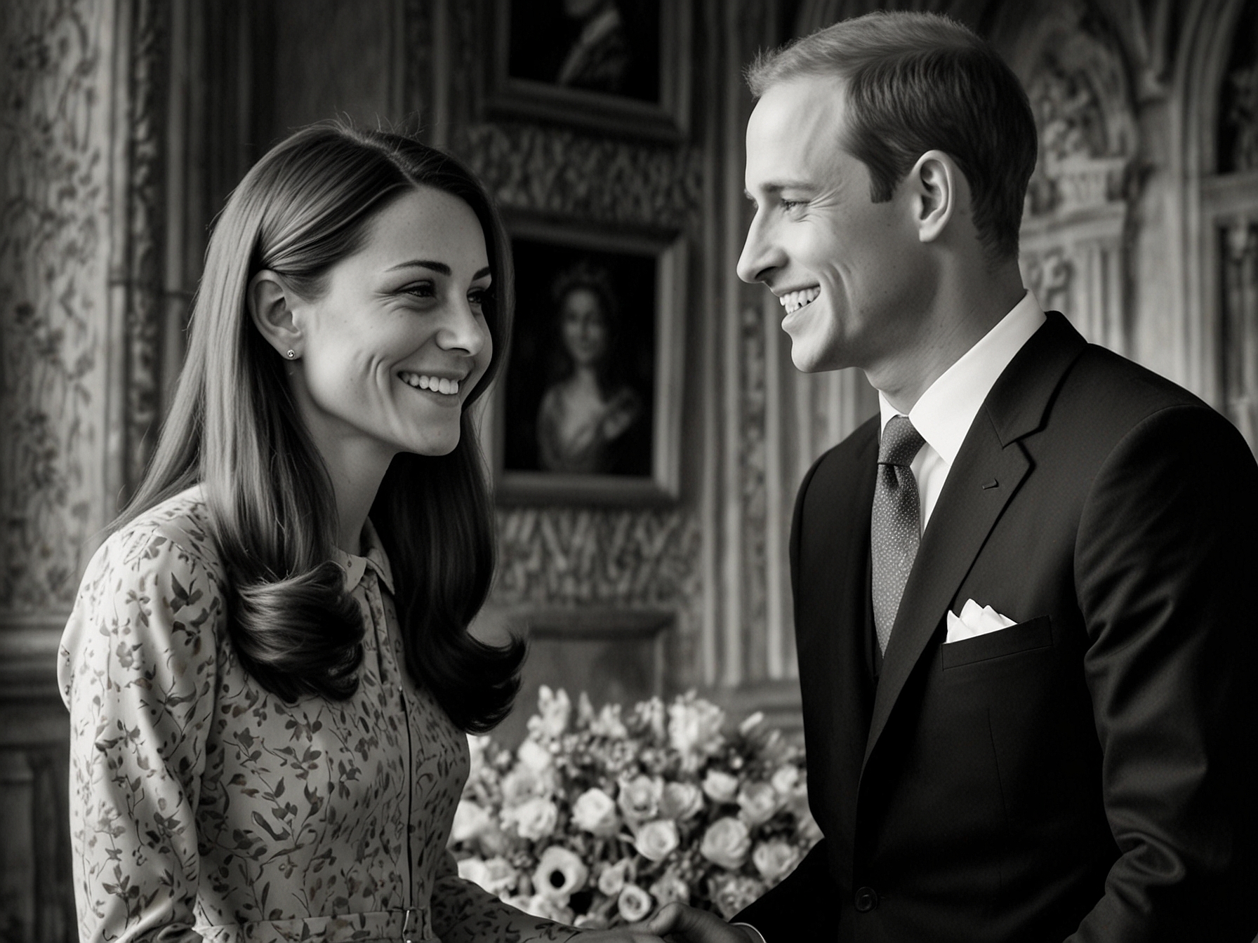 A touching moment captured of Liz Hatton smiling with Kate Middleton and Prince William at Windsor Castle, showcasing joy amidst her battle with cancer.