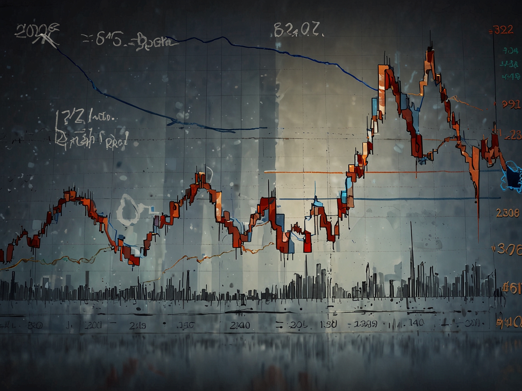 A stock market chart showing the fluctuating prices of AlamTri Resources (ADRO) shares, with a highlight on the dividend announcement date, representing investor reactions.