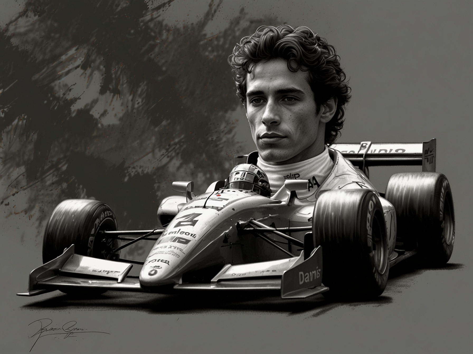 A poignant tribute to Ayrton Senna, showcasing a memorial at the Imola race track, with flowers and candles highlighting his lasting impact on motorsport.