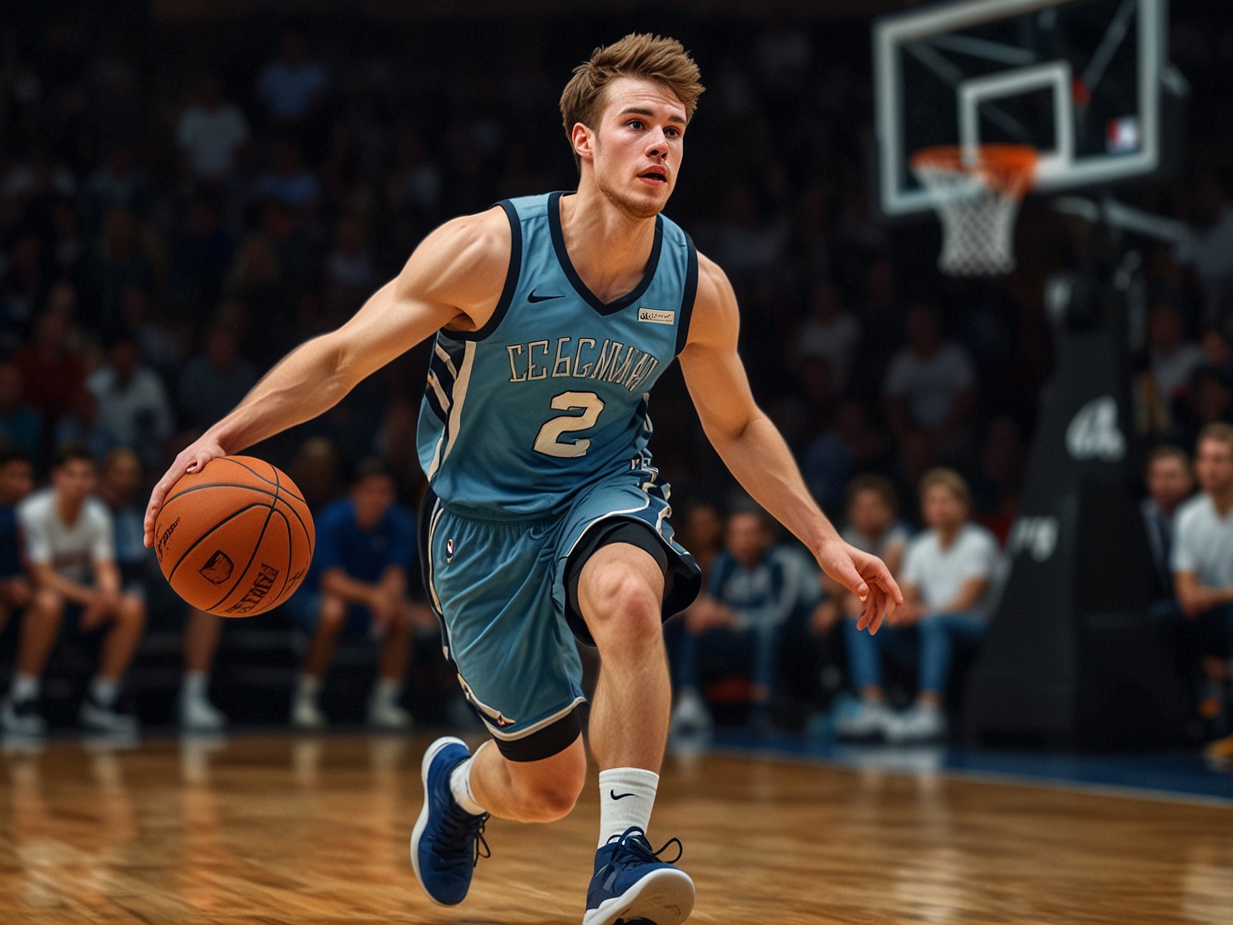 A close-up of Zach Edey during a game, displaying his athleticism and focus as he competes against opposing players.