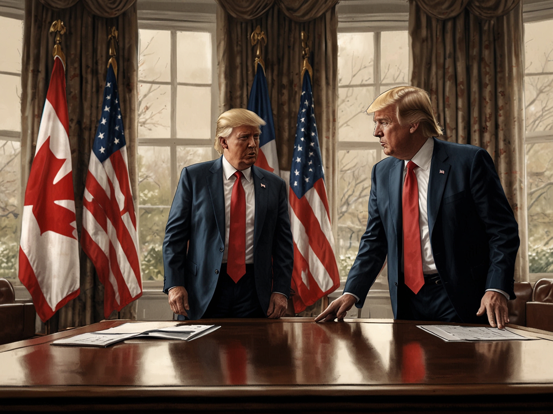 A visual representation of Canadian industries, showcasing products like automobiles and natural gas, emphasizing their reliance on trade with the U.S. amidst tariff threats.