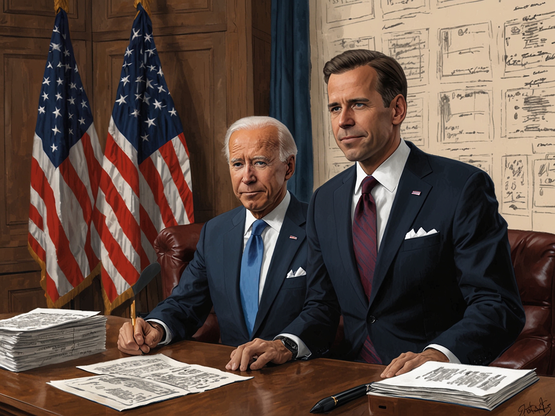 A powerful visual showing scales of justice juxtaposed with a heart, representing the tension between legal accountability and familial compassion in the context of Hunter Biden's recent pardon.