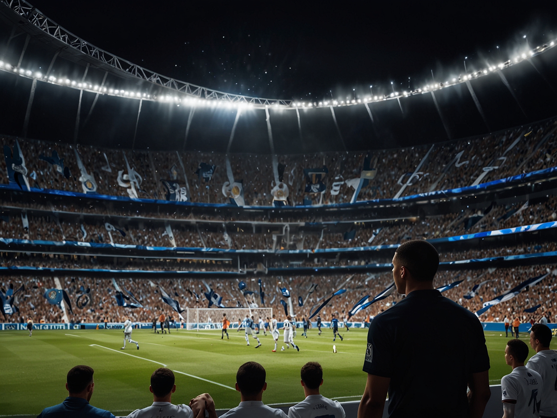 Jude Bellingham receiving a penalty from the referee, with the ball in place as he prepares to take the crucial shot that puts Real Madrid ahead in the match.
