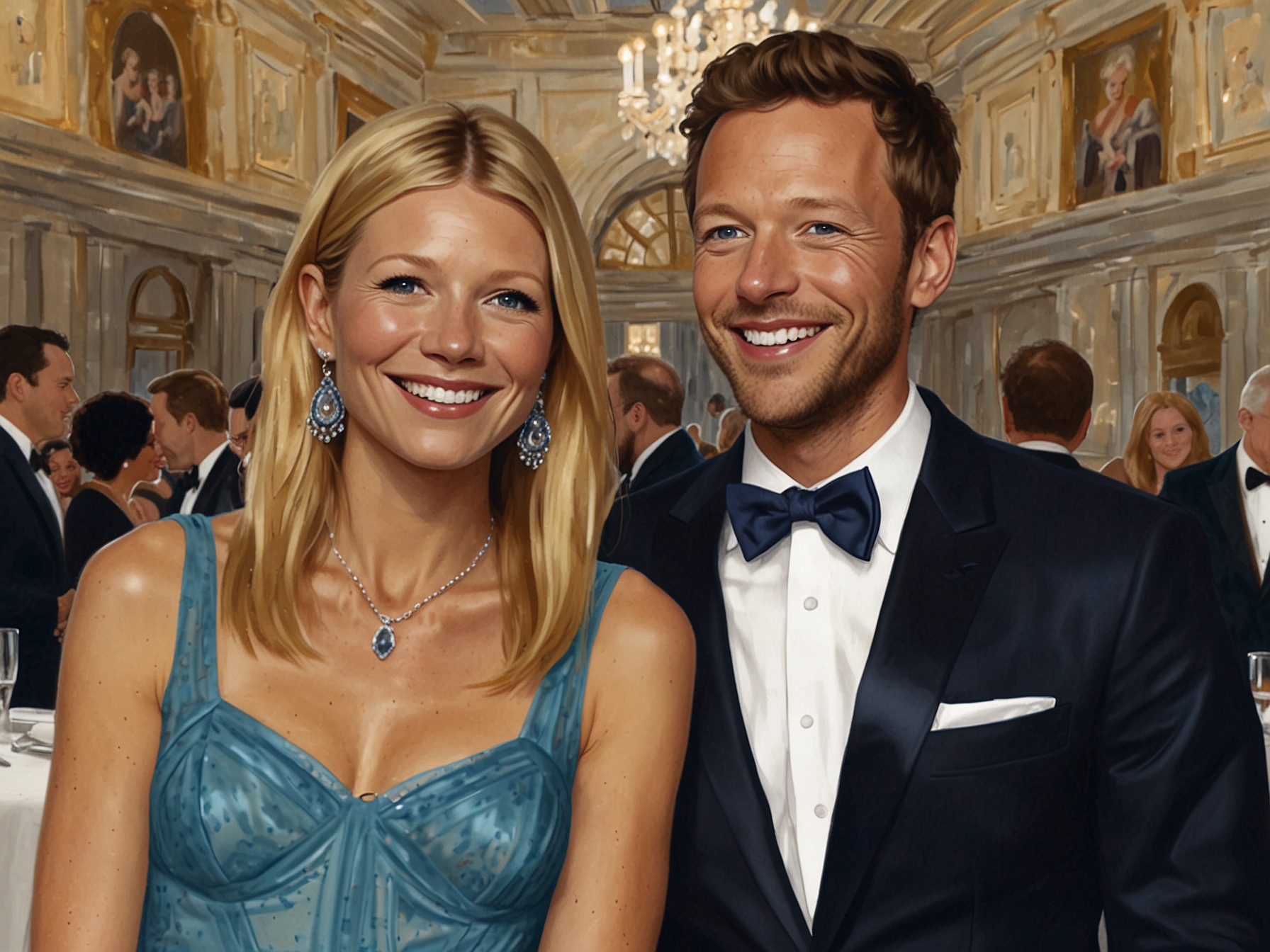Gwyneth Paltrow sharing a warm moment with her family, including her son Moses and mother Blythe Danner, highlighting unity and togetherness.