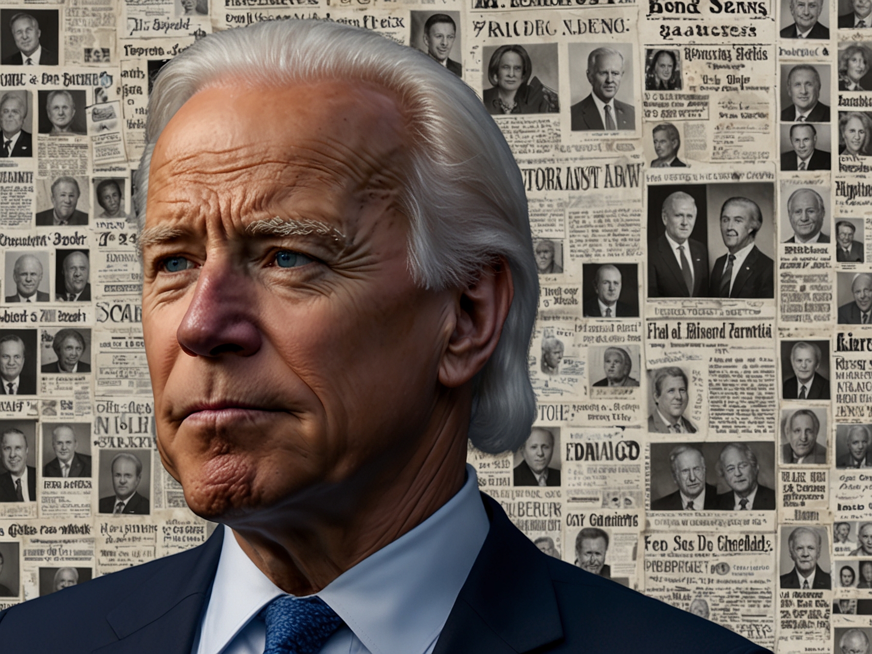 An illustration of a scale balancing personal sentiment against justice, depicting the complexities of presidential pardons in a politically charged atmosphere.