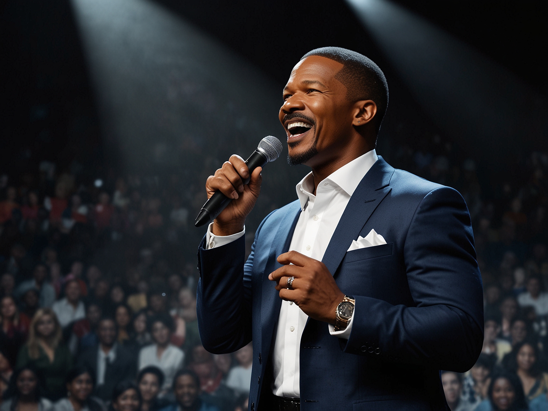 A split image featuring Jamie Foxx and Sean 'Diddy' Combs, with visual hints of speculation and drama, indicating the complex relationship between friendship and controversy in the entertainment industry.