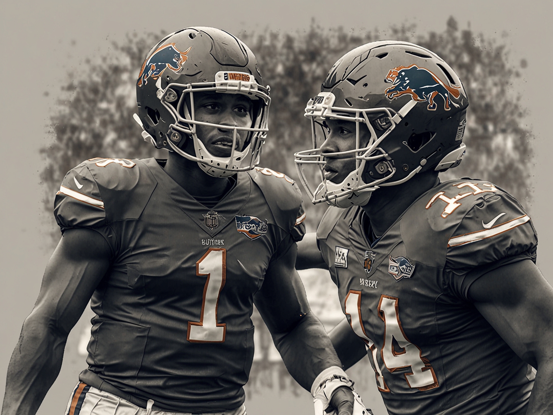 Courtland Sutton and Bo Nix practicing together on the field, showcasing their chemistry and teamwork as they prepare for the upcoming season.