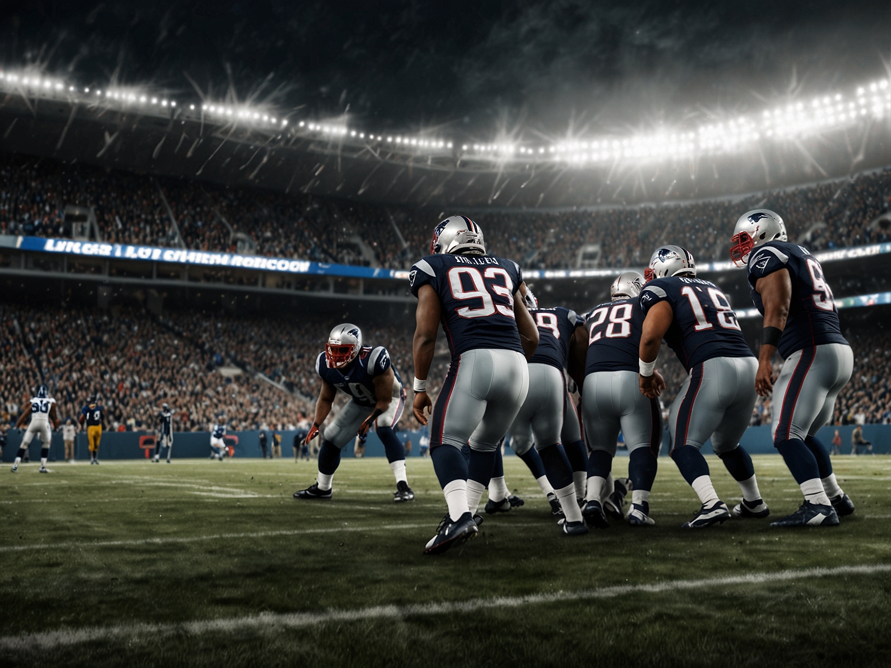 Fans at the stadium holding their breath as the football soars through the air towards the goalposts, embodying the nail-biting suspense of the crucial field goal attempt.