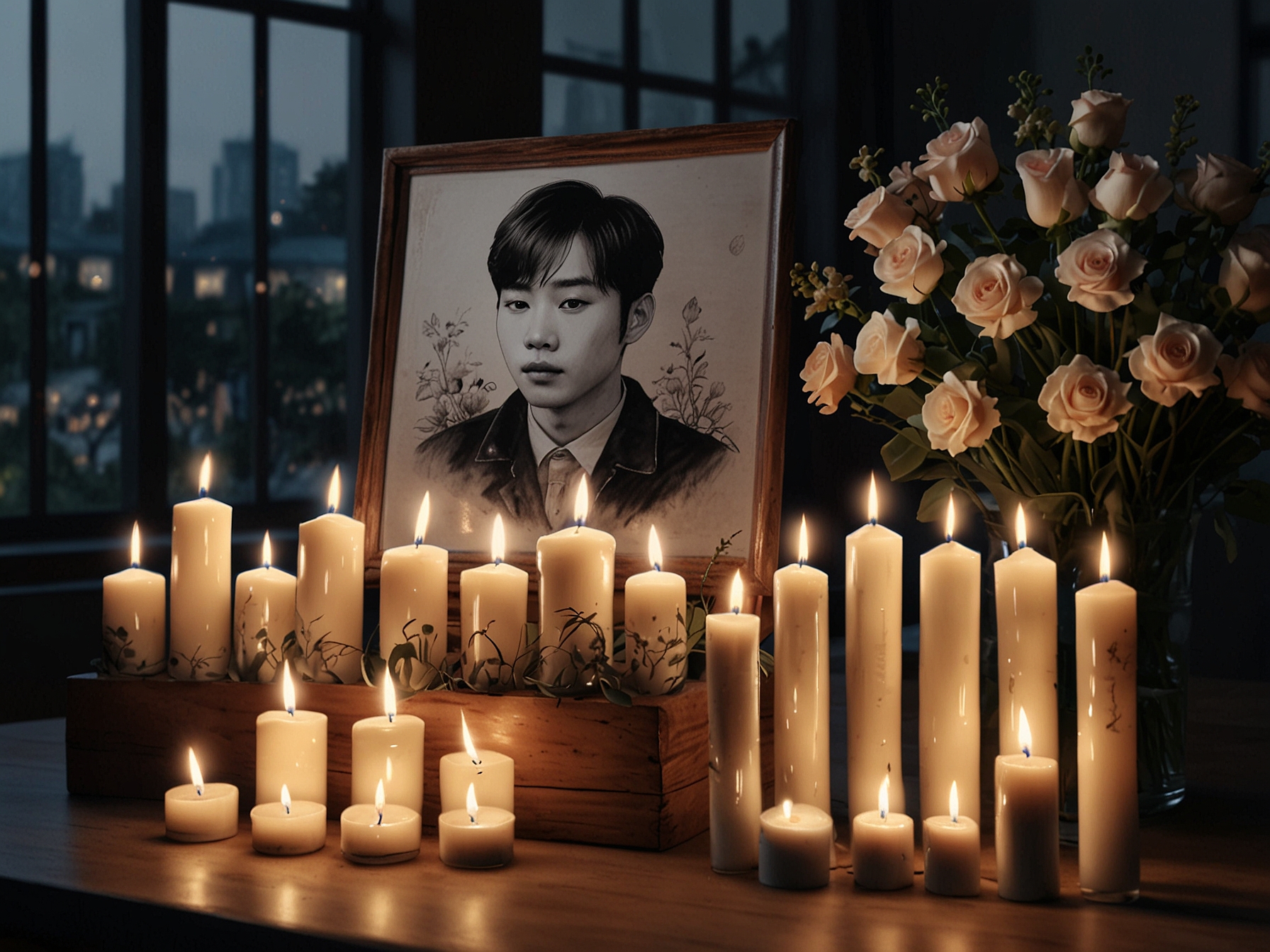 A serene view of Seoul National University Hospital, where the wake for Park Min Jae is held, conveying a sense of loss and cultural respect in honoring the deceased.