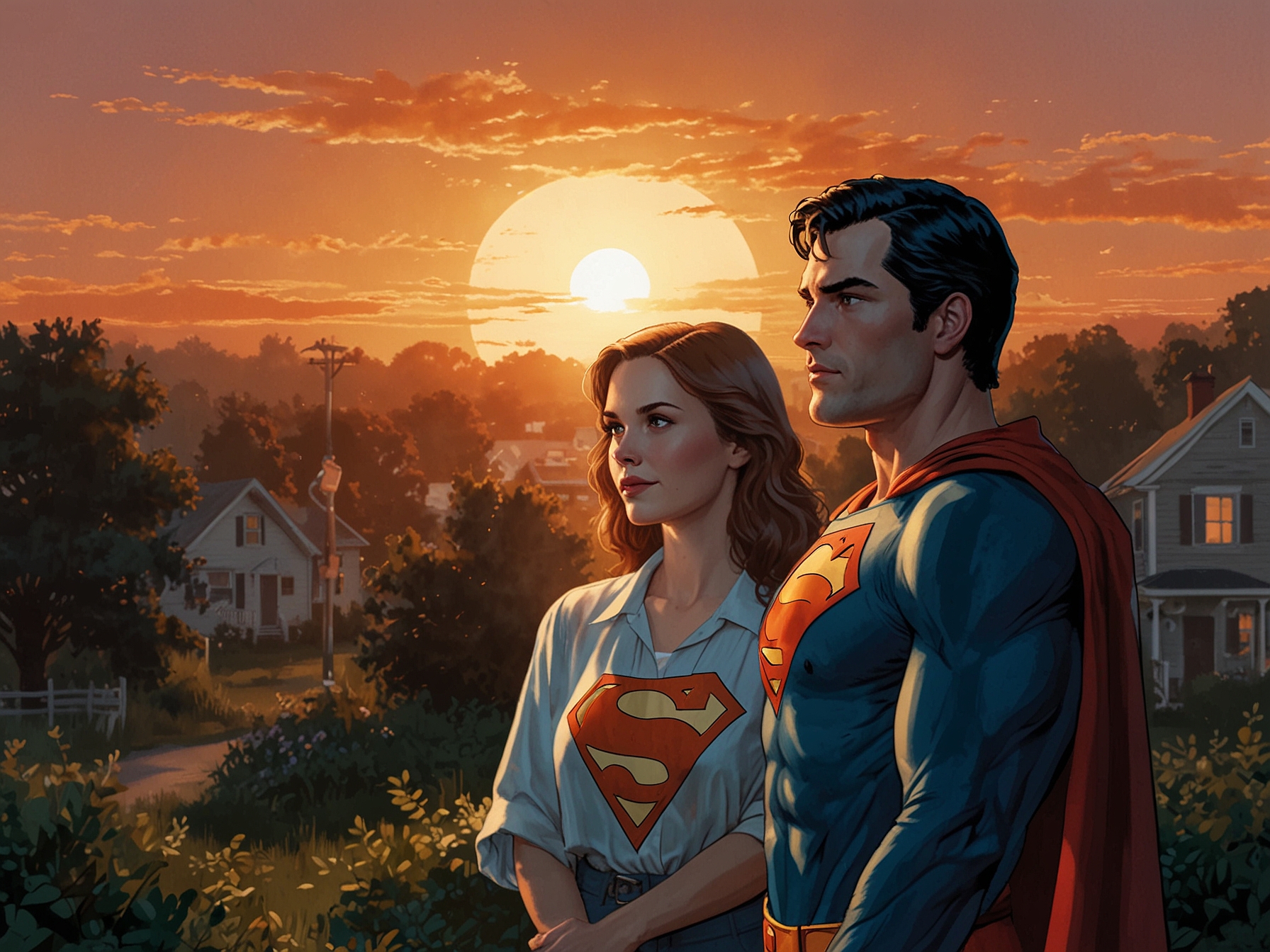 A heartwarming scene featuring the Kent family gathered together, reflecting on their journey, while embracing the bittersweet emotions of farewell to Superman & Lois.