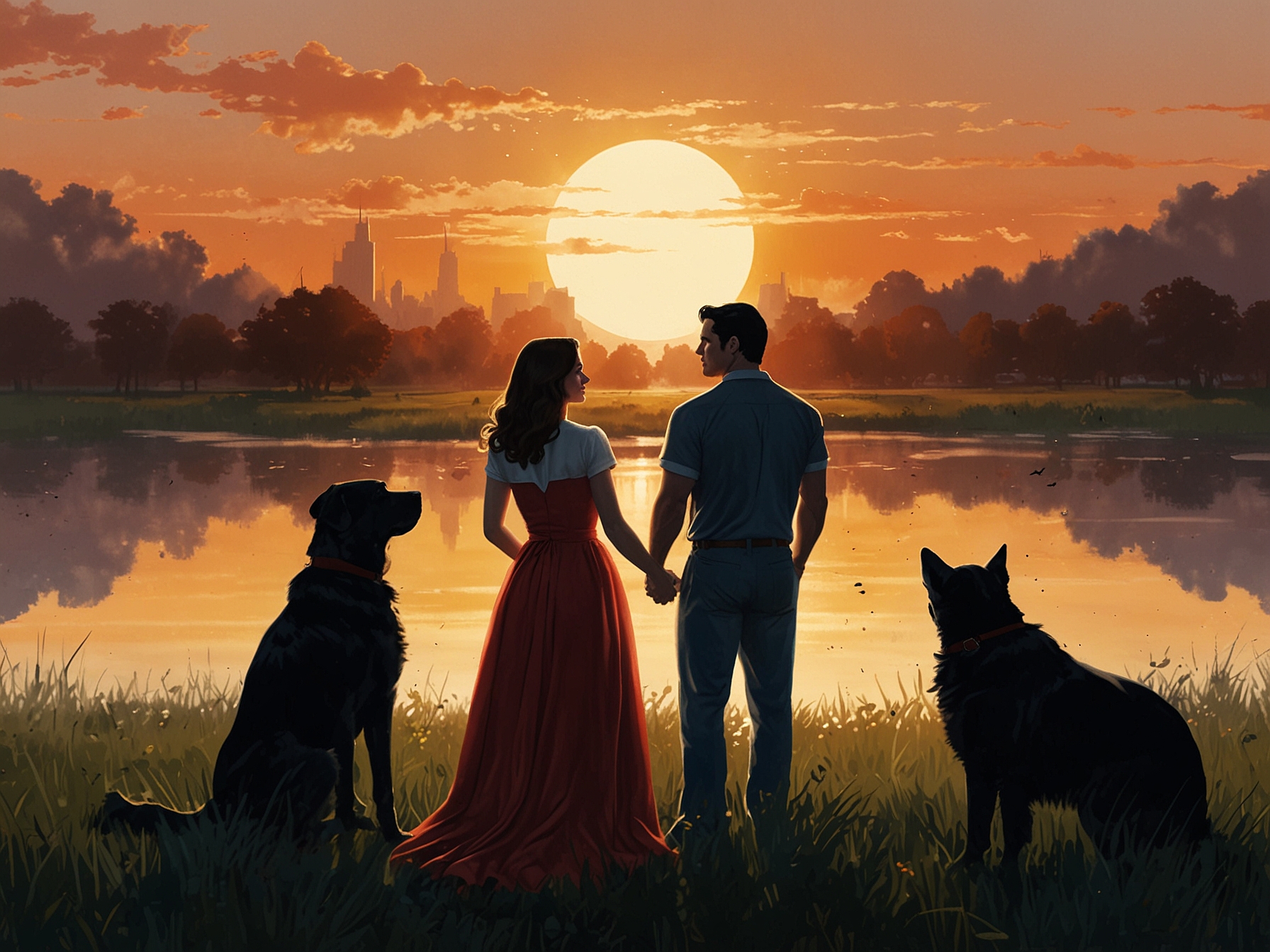 A glance into the future showing the grown Kent twins with their own families, reminiscent of the cycles of life and the legacy of love that perseveres through generations.