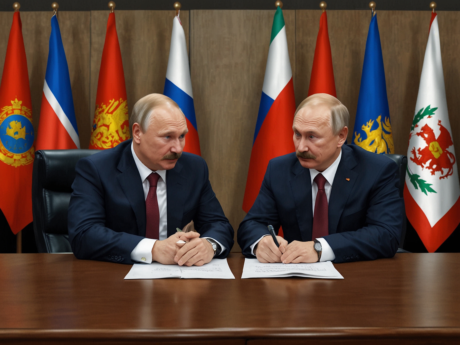 A map highlighting the geographical proximity of Russia and Belarus, with arrows indicating strategic military alliances and potential areas of influence as a result of the newly signed pact.