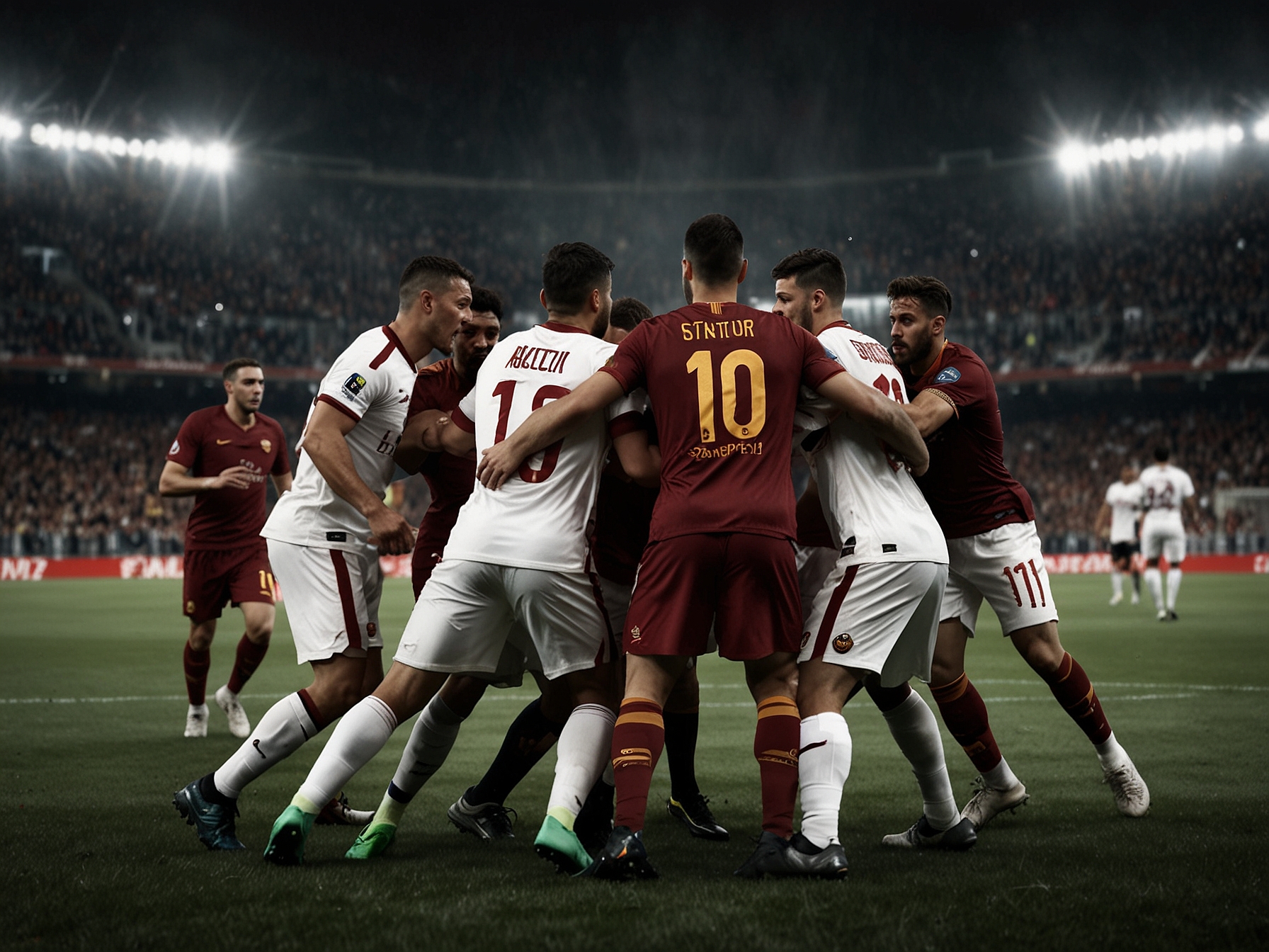 AS Roma fans passionately supporting their team in the stands, showcasing the emotional investment and hopes tied to each match during a struggling season.