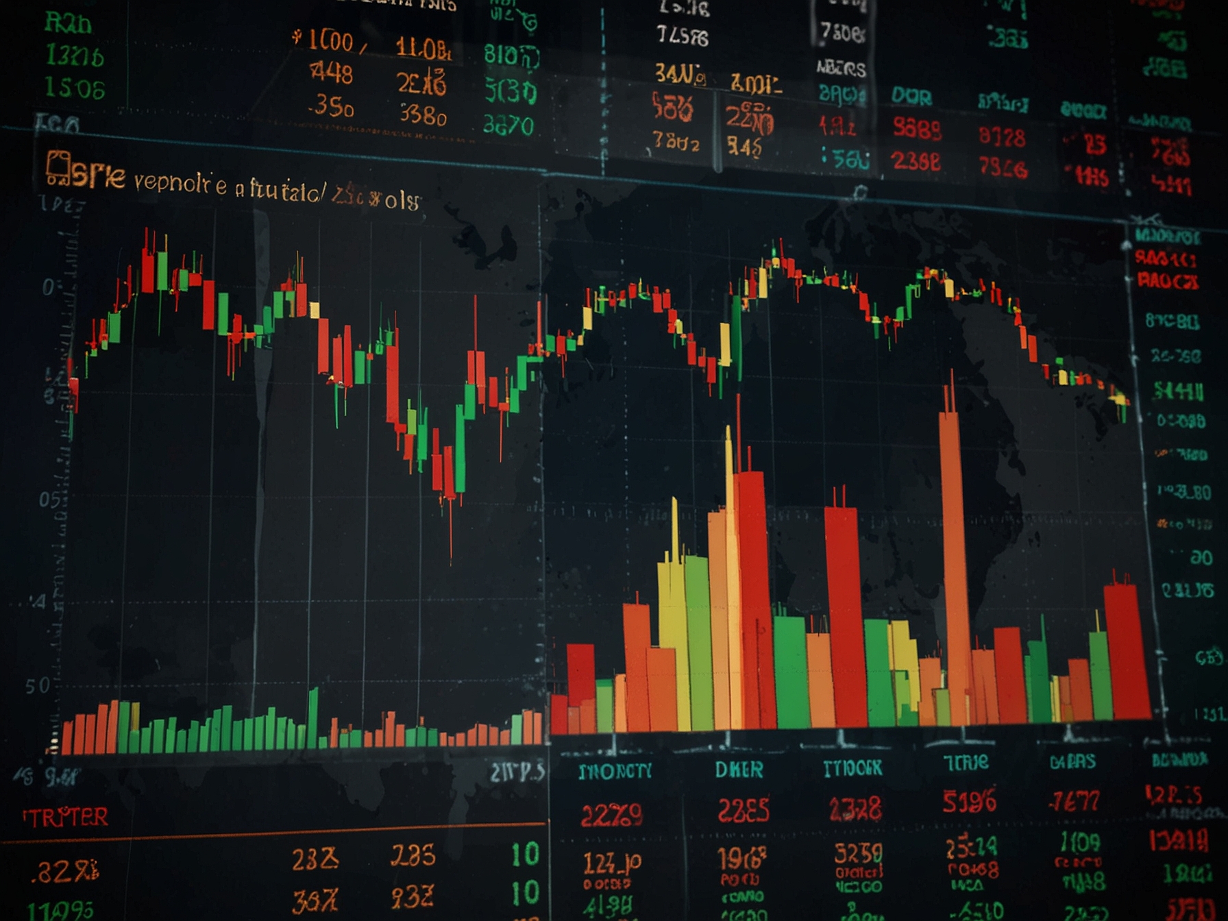 A close-up of investors discussing stock market trends, with a focus on financial newspapers and digital screens portraying the latest stock prices and FDA news, reflecting market reactions.