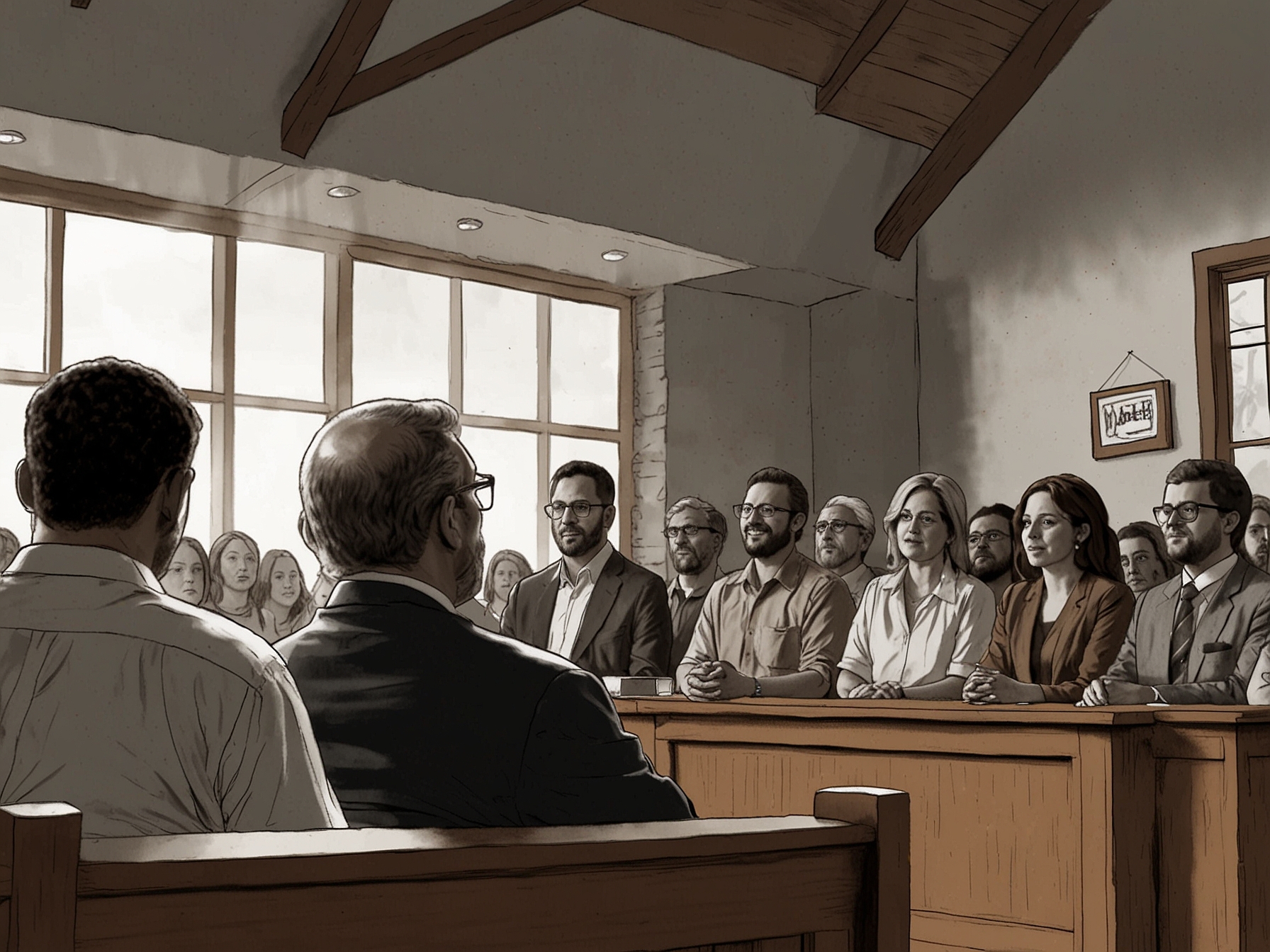 A visual representation of community reactions, featuring diverse individuals discussing the incident, emphasizing the differing perspectives on humor and respect in public speaking.