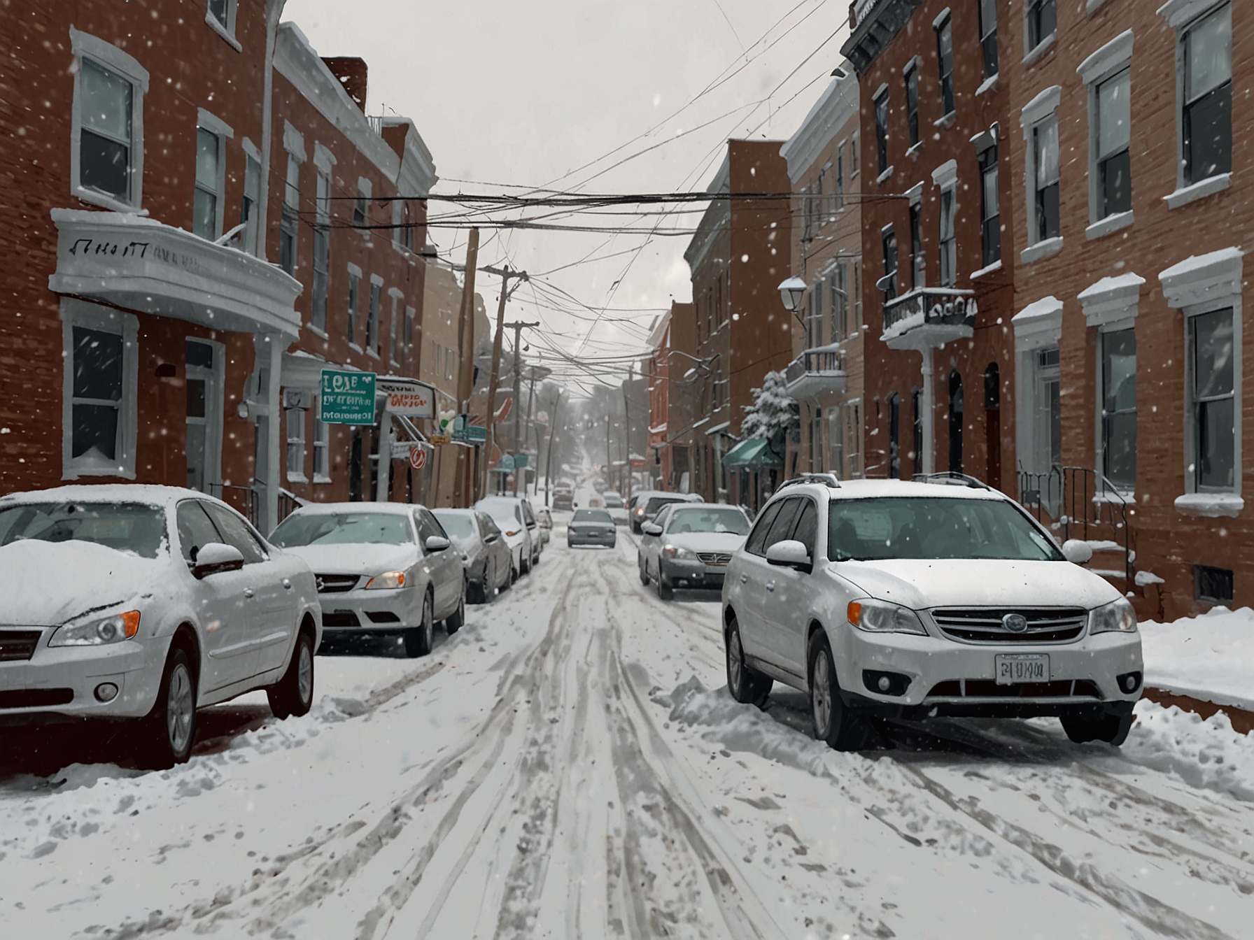 Residents of North East, PA are seen clearing snow from their driveways, representing the community spirit and efforts to cope with the heavy winter storm.