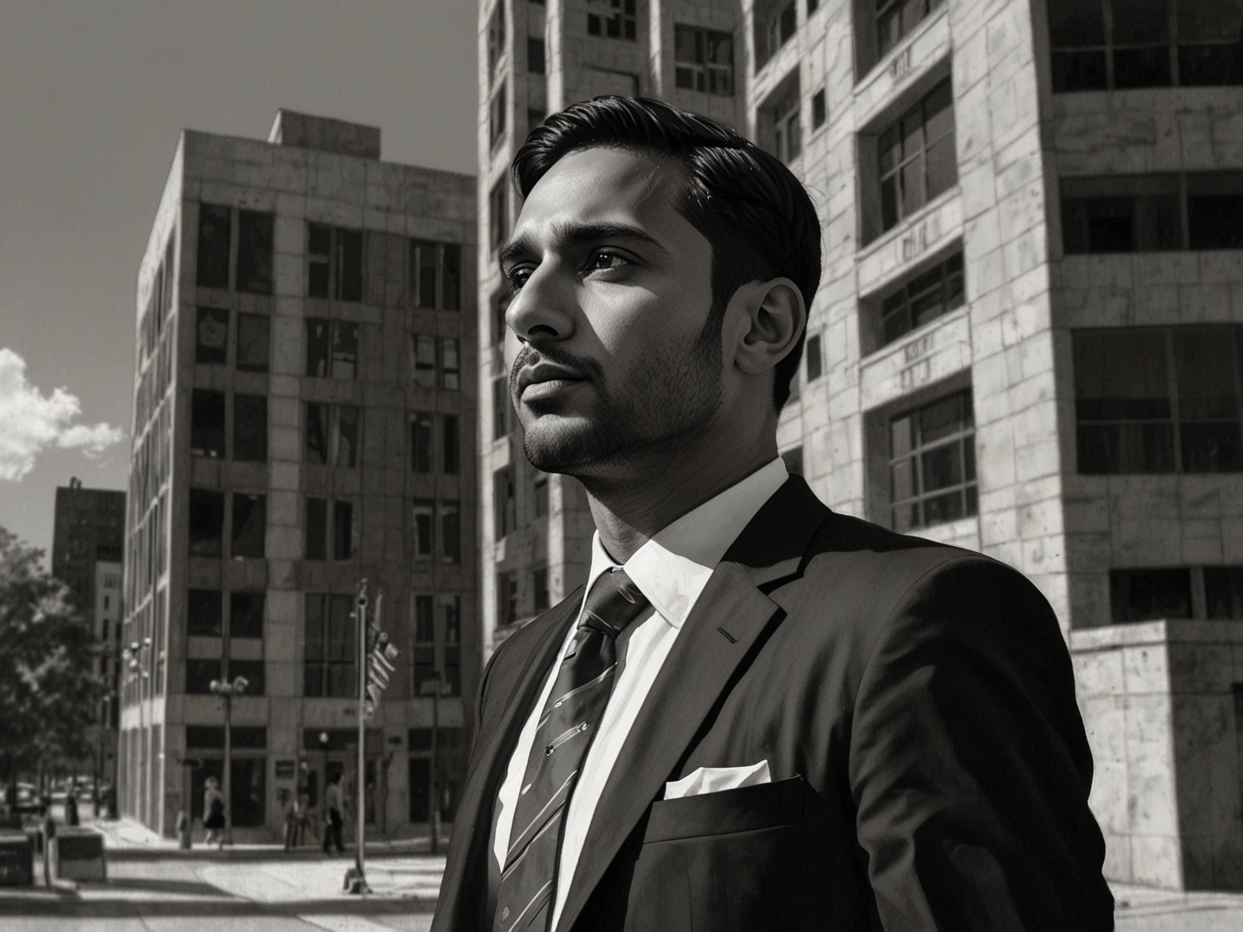 An illustration of J. Edgar Hoover with a shadow of Kash Patel, highlighting the historical context of the FBI's politicization and power struggles. The image conveys a sense of tension between past and present.