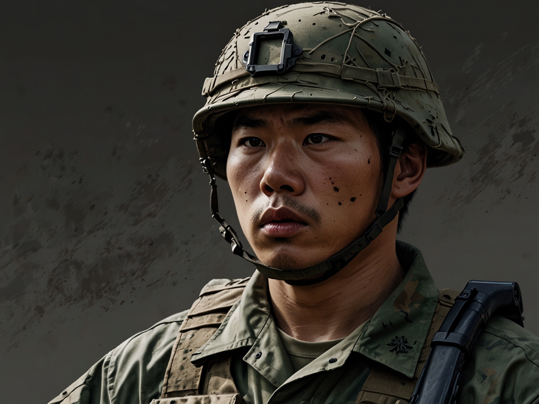An elite South Korean soldier preparing for duty during martial law, showing tension and uncertainty in the operation, emphasizing the complexities of military authority and public perception.