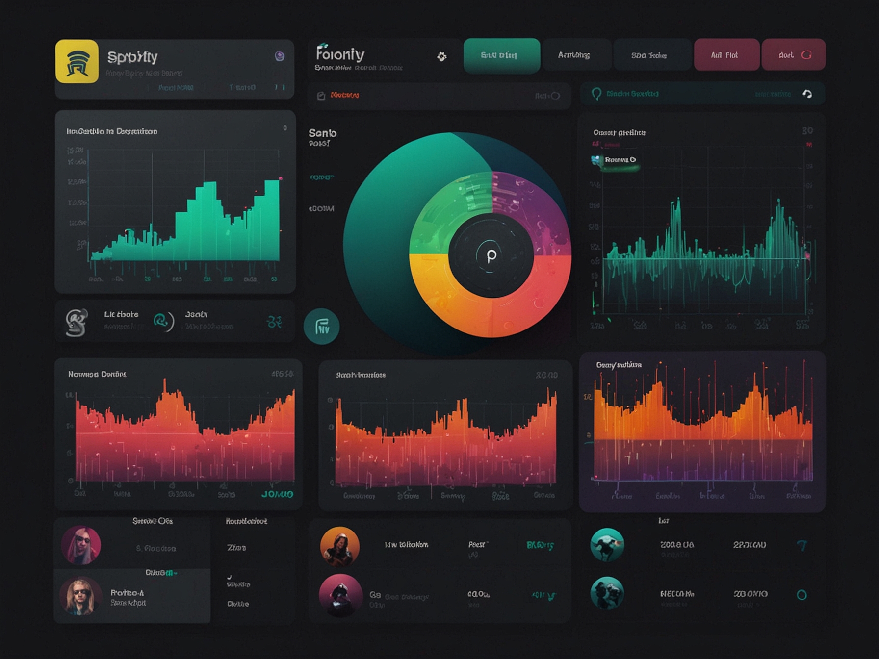 A group of friends eagerly sharing their Spotify Wrapped results on their smartphones, showcasing excitement and discussions about their favorite tracks and playlists from the year.
