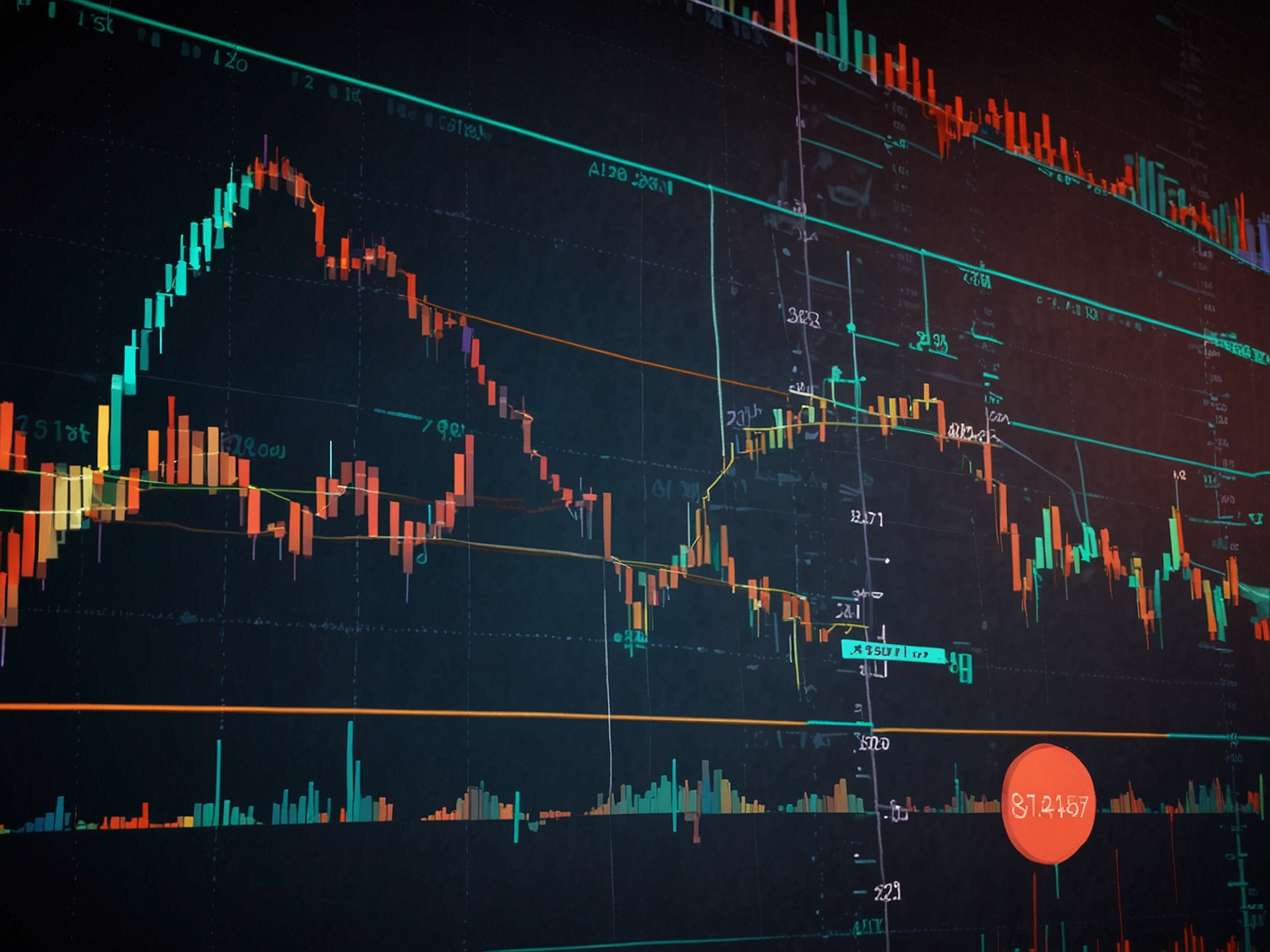 A stock market graph showing the fluctuations of Nifty 50 and Sensex indices, with a focus on resistance and support levels. The background includes images of traders analyzing charts and numbers, symbolizing market sentiments.
