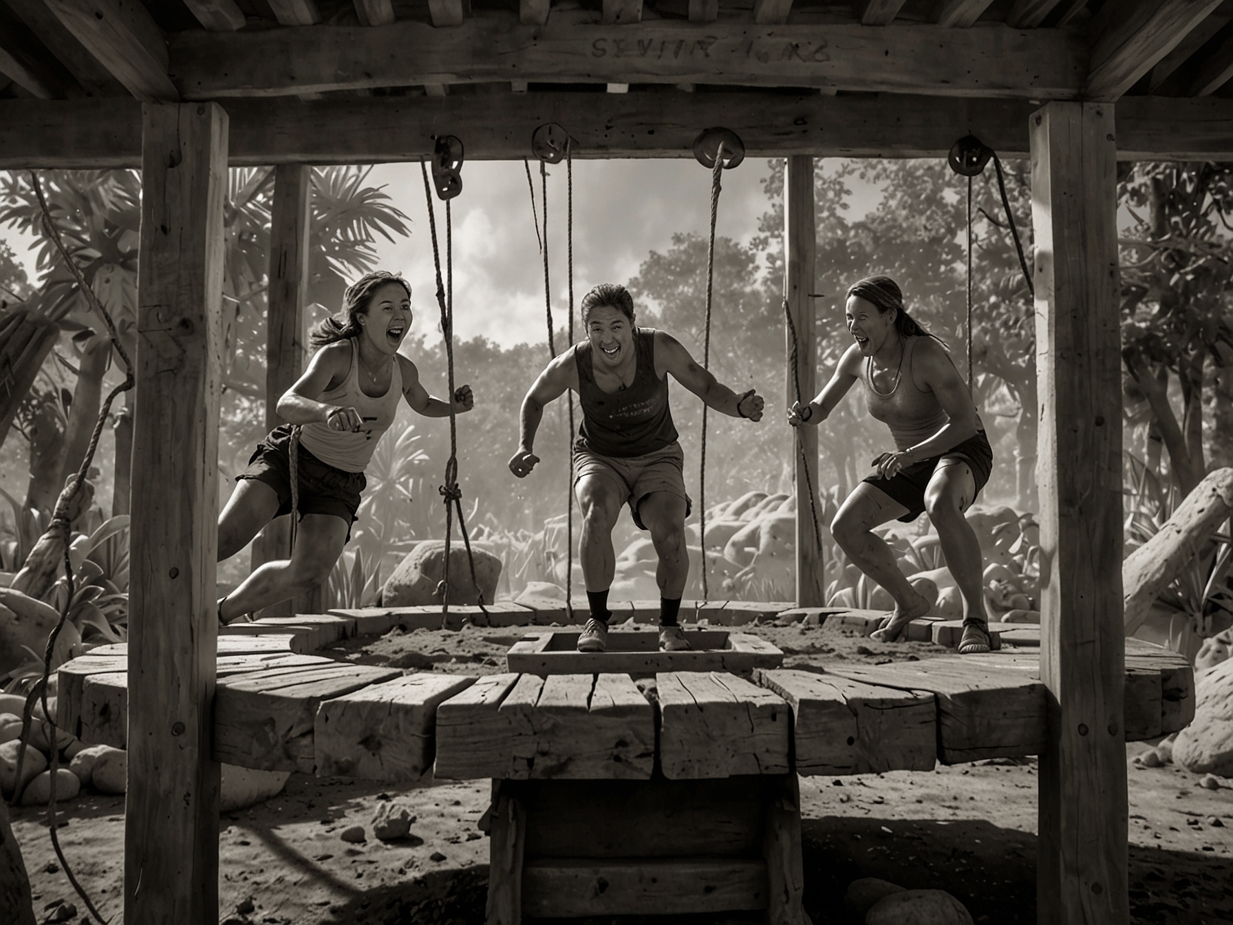 Tribal council scene where contestants cast their votes, illustrating the tension and uncertainty as alliances fracture amid whispers of deception and betrayal.