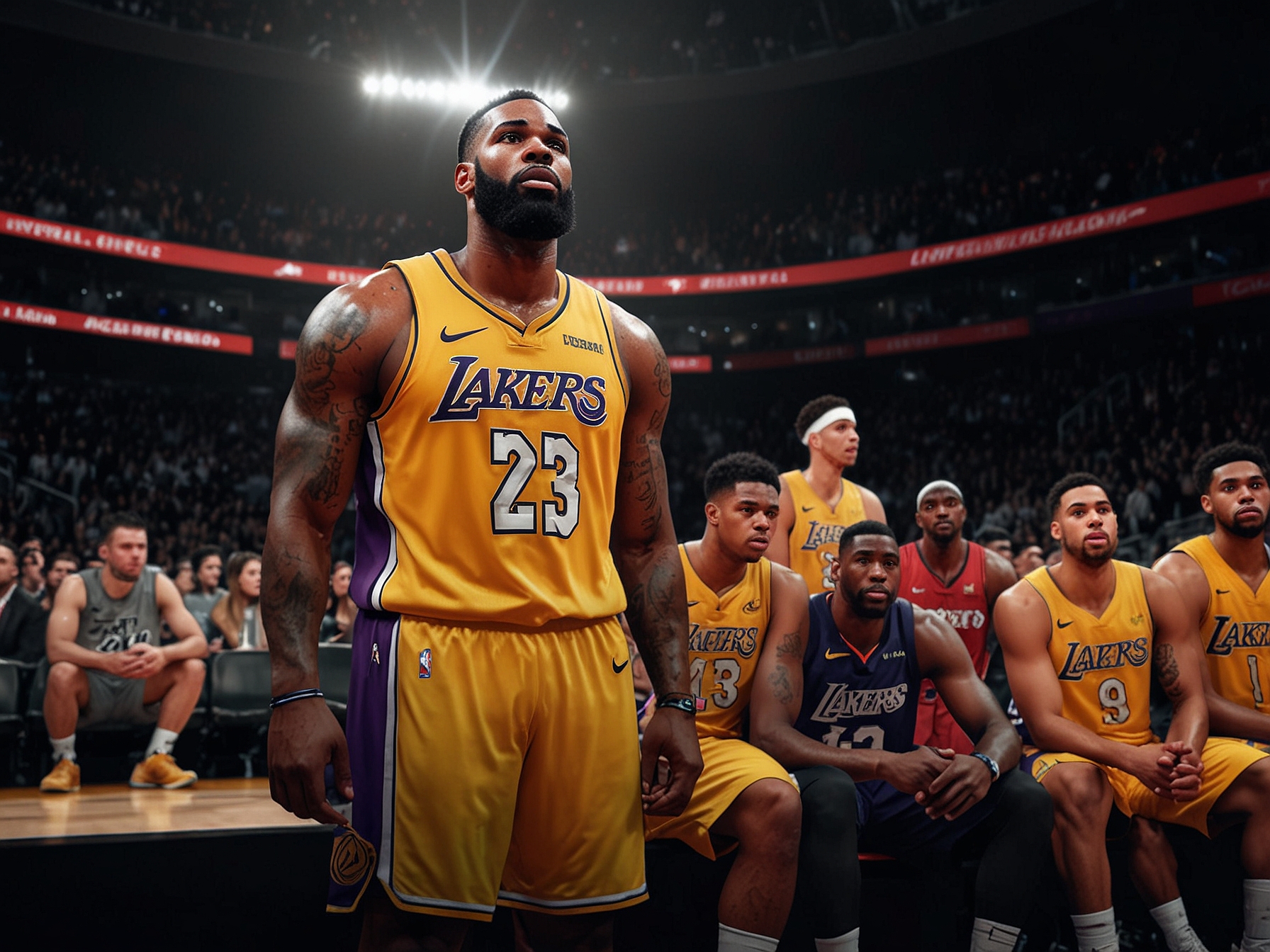 A social media collage featuring tweets from frustrated Lakers fans reacting to the blowout loss, showcasing their emotions and comparisons to past humiliations.