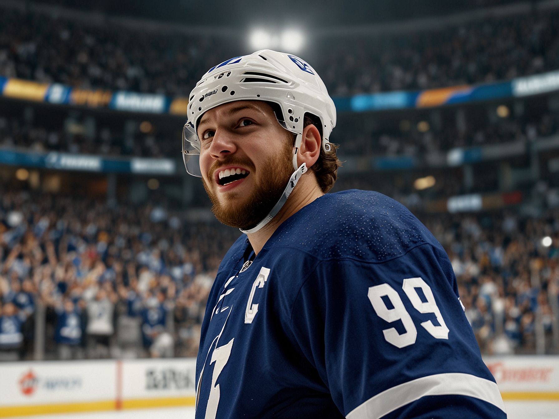 The Amalie Arena filled with enthusiastic fans as the Tampa Bay Lightning dominate the San Jose Sharks in an electrifying NHL match, showcasing teamwork and skill.
