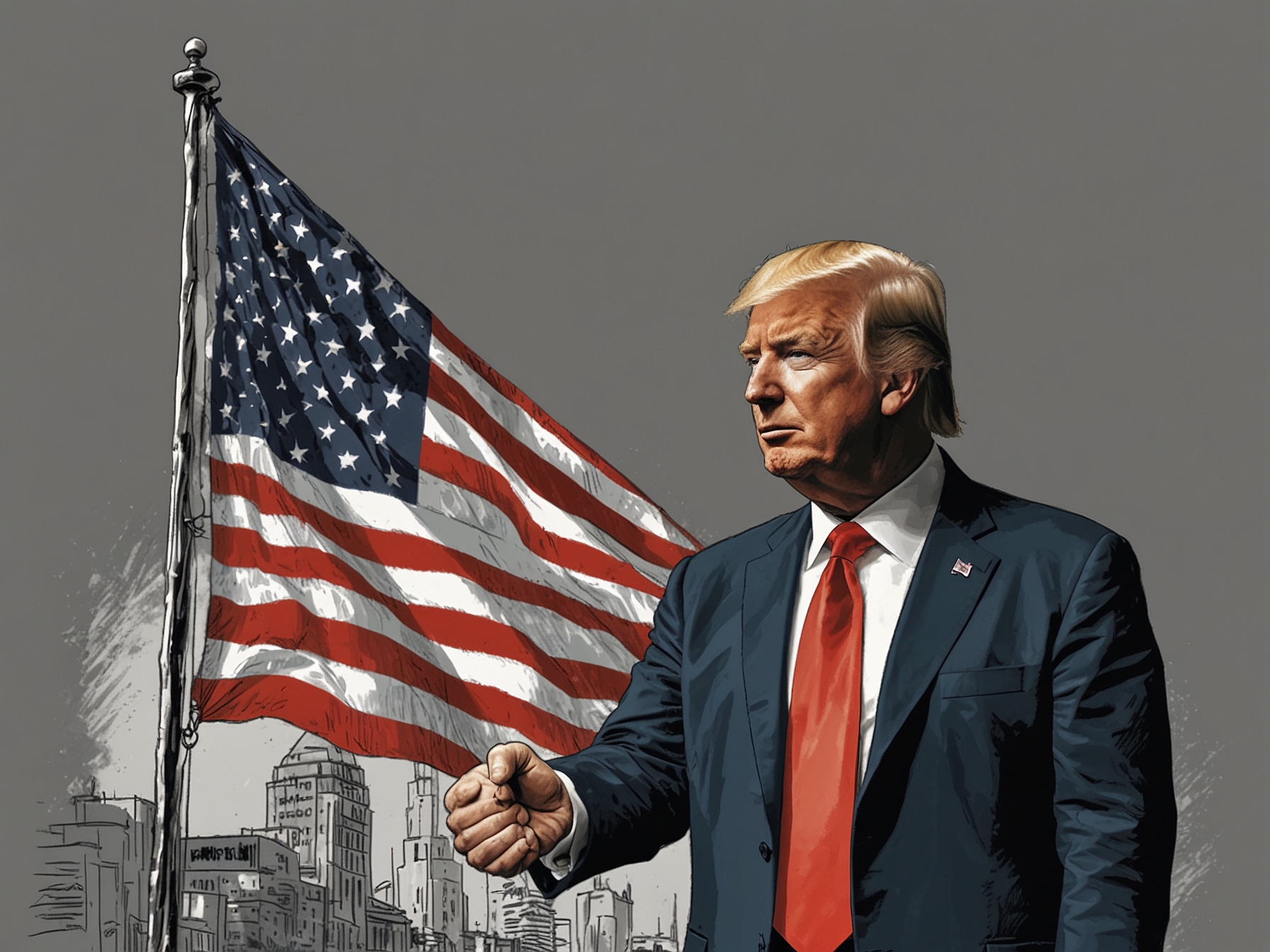 A visual representation of the intersection between business and politics, featuring a split image of Bezos on one side and Trump on the other, indicating their evolving relationship.