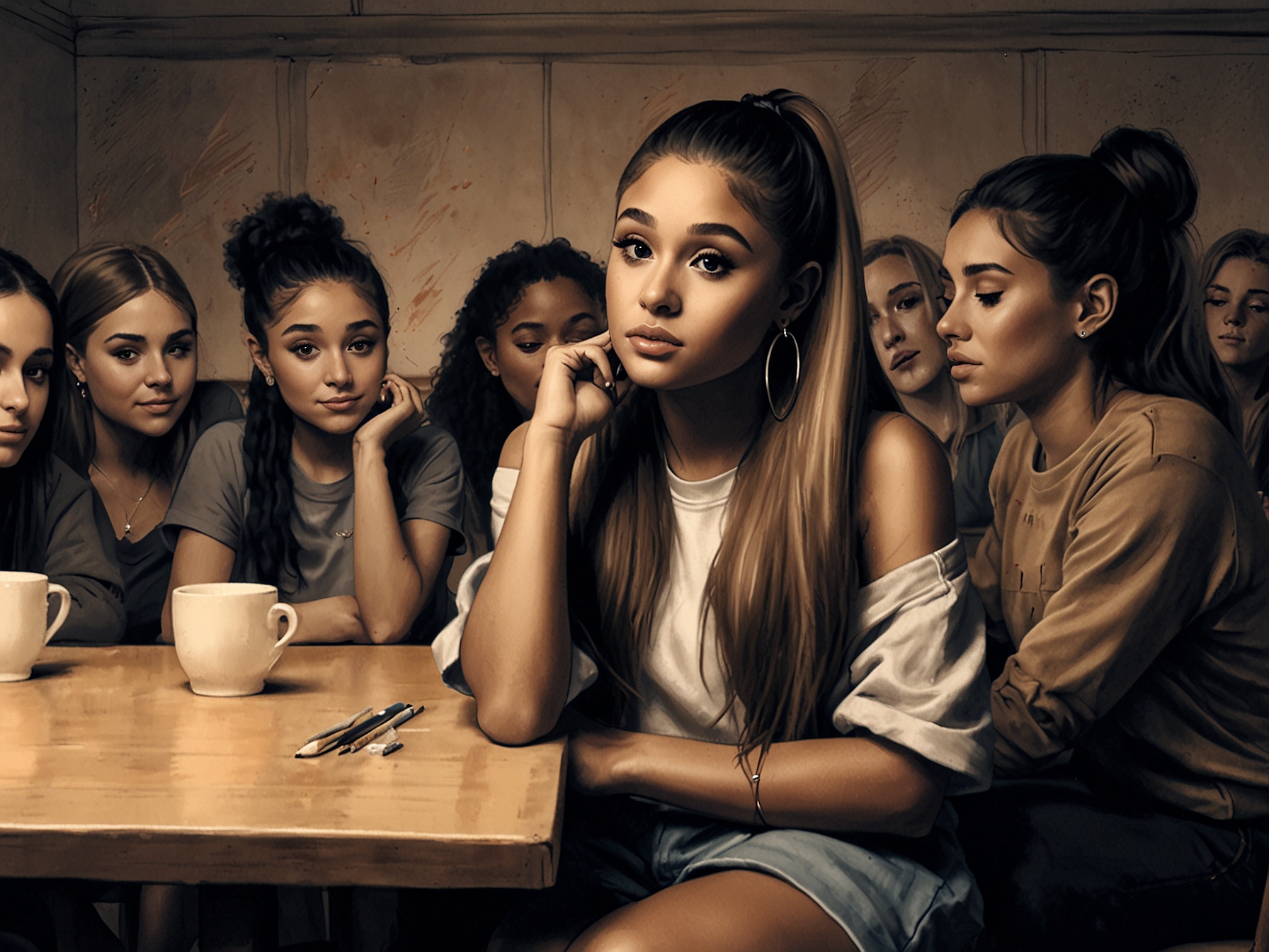 A collage featuring Ariana Grande alongside positive affirmations about body positivity, encouraging viewers to embrace their unique beauty and reject societal pressures.