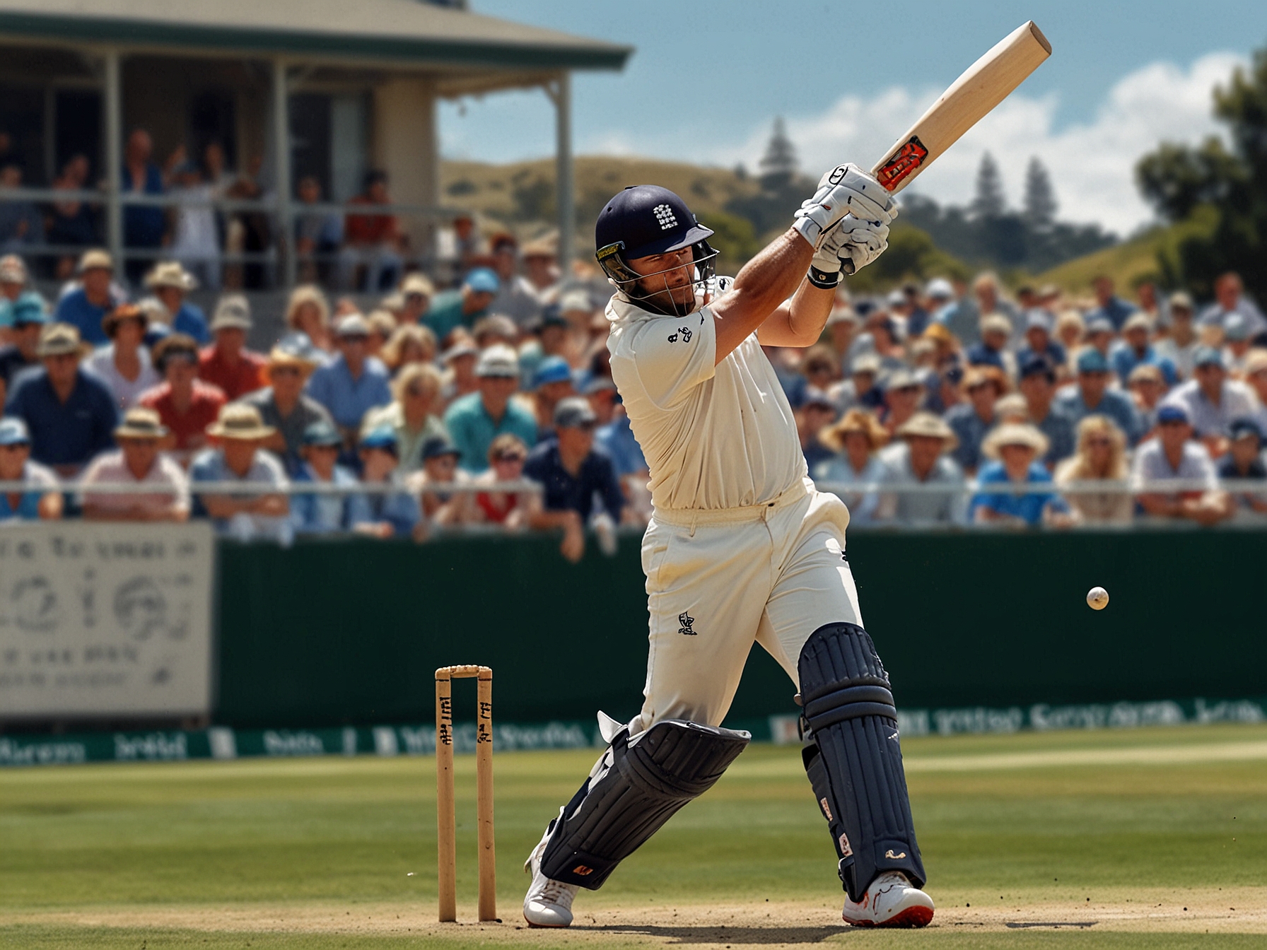 An action shot showing the partnership between Harry Brook and Ollie Pope, both focused and determined as they strategize during their innings.