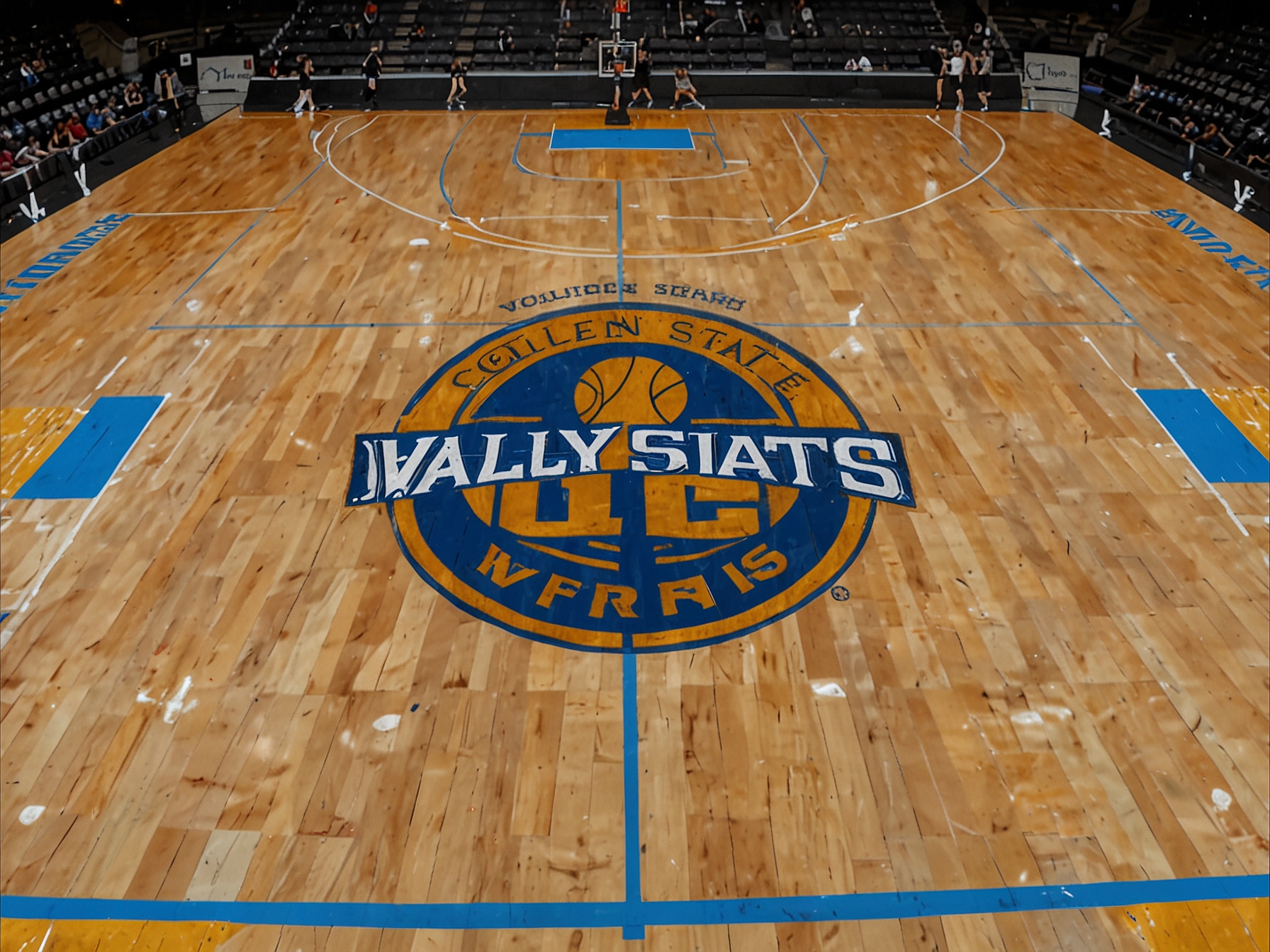 A collage depicting the Valkyries’ key players, including international standouts, with elements highlighting their unique backgrounds and skills on a basketball-themed backdrop.