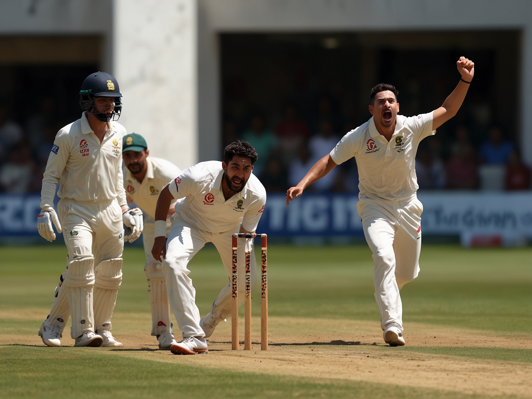 A split image featuring Siraj's expression of determination and frustration during the match, contrasted with the scoreboard showing India's struggles, highlighting the emotional rollercoaster of the game.