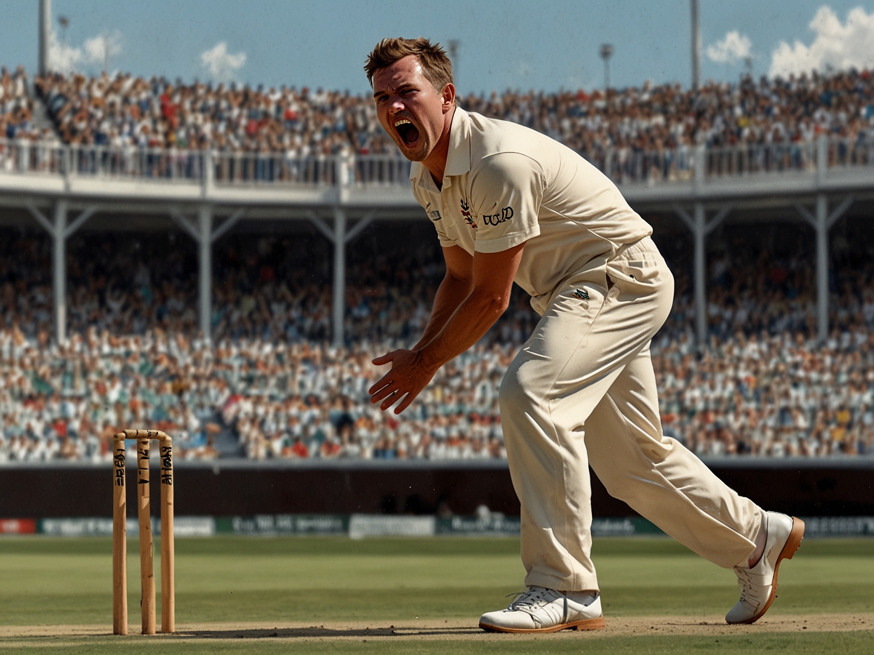 A collage of notable fast bowlers who achieved hat tricks in World Test Championship history, including Gus Atkinson, Jasprit Bumrah, Naseem Shah, and Keshav Maharaj, with a backdrop of cricketing moments.