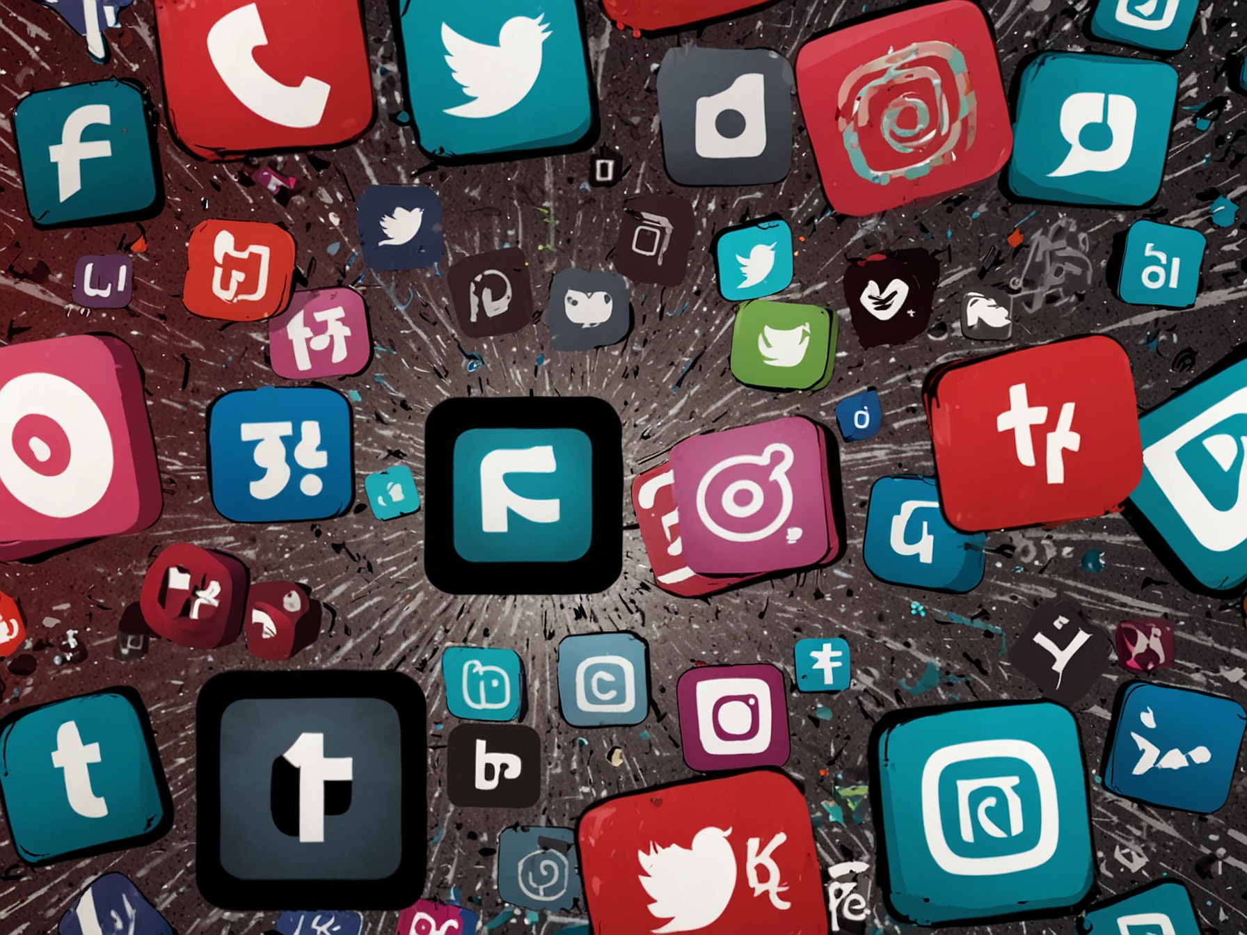 A graphic representation of a gavel with social media logos around it, symbolizing the legal battles looming over TikTok's ownership and user engagement.