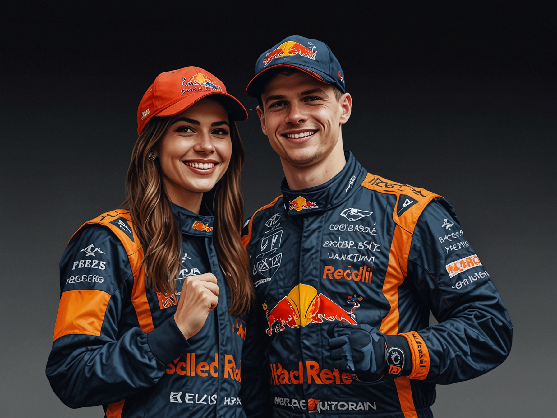 Max Verstappen in his racing suit, smiling with a reflective expression, as he prepares for the Abu Dhabi Grand Prix, highlighting his dual roles as a driver and soon-to-be father.