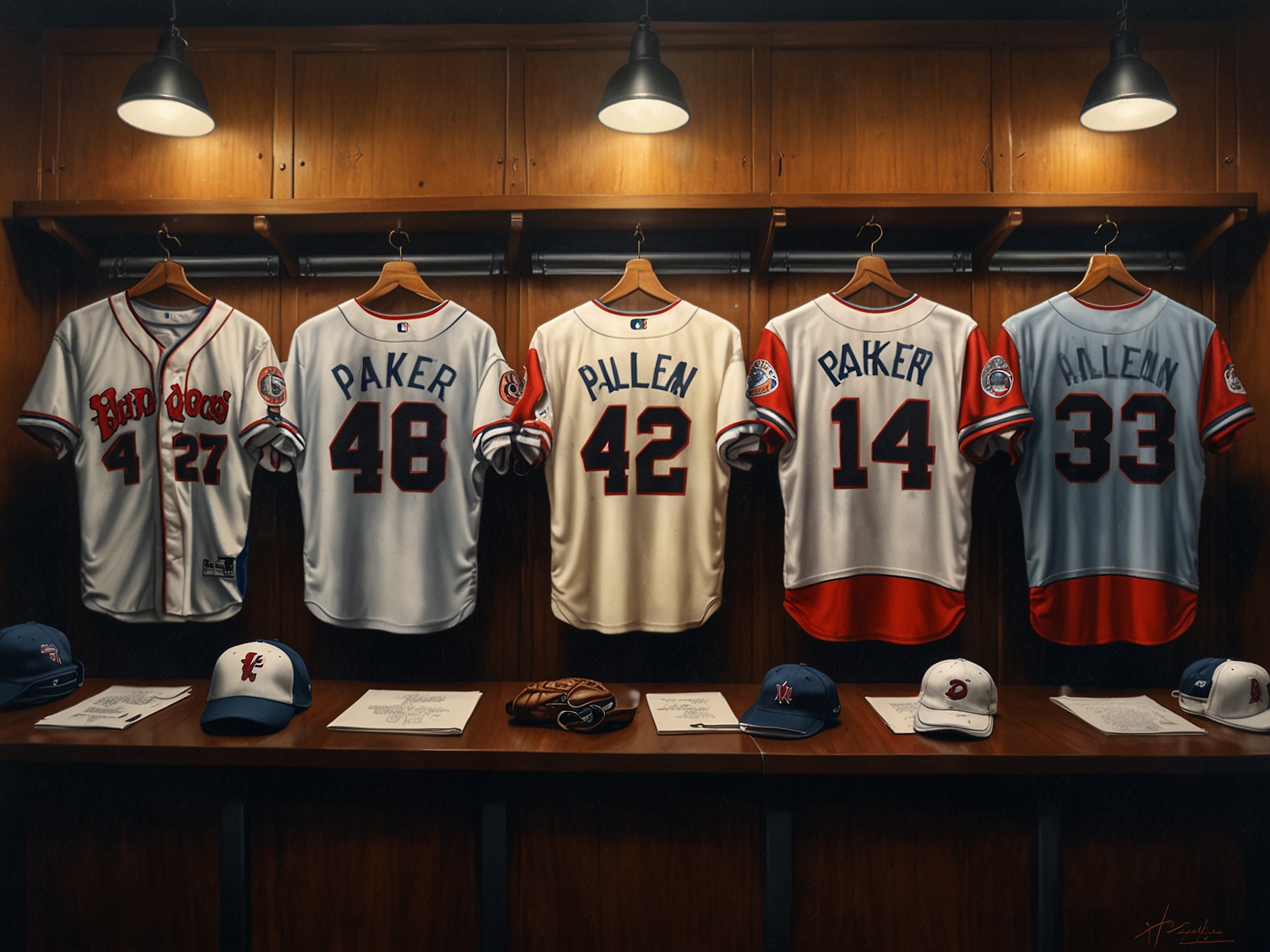 A poignant moment capturing the Hall of Fame induction ceremony for Dick Allen and Dave Parker, showcasing their accomplishments with images of their jerseys prominently displayed.