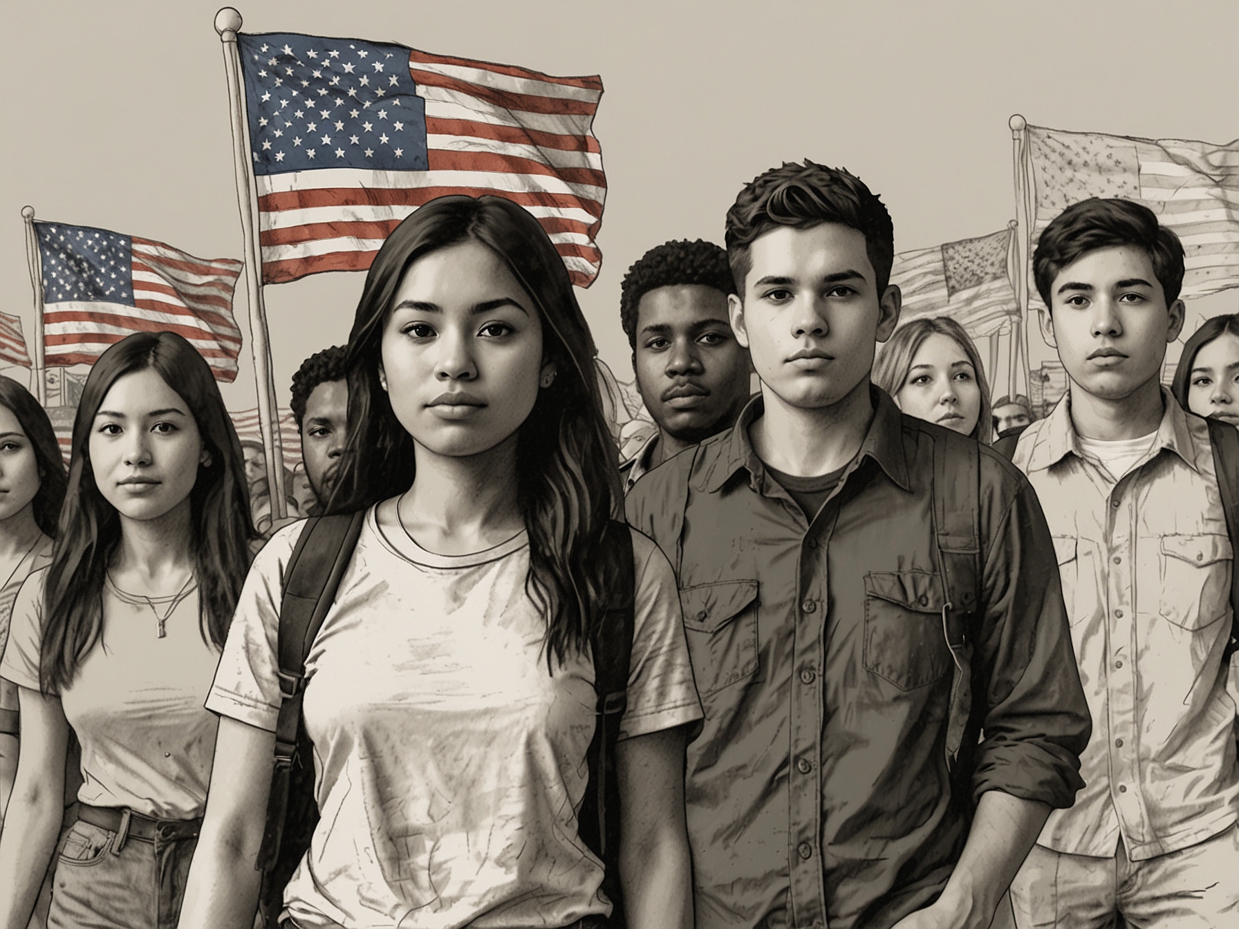 A split image featuring President Trump speaking at a podium contrasted with an image of families affected by immigration policies, reflecting the emotional stakes involved.