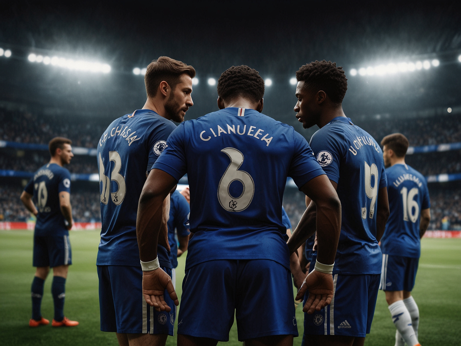 A panoramic view of Stamford Bridge filled with cheering fans, highlighting the intense atmosphere during Chelsea's match against Tottenham hotspur.
